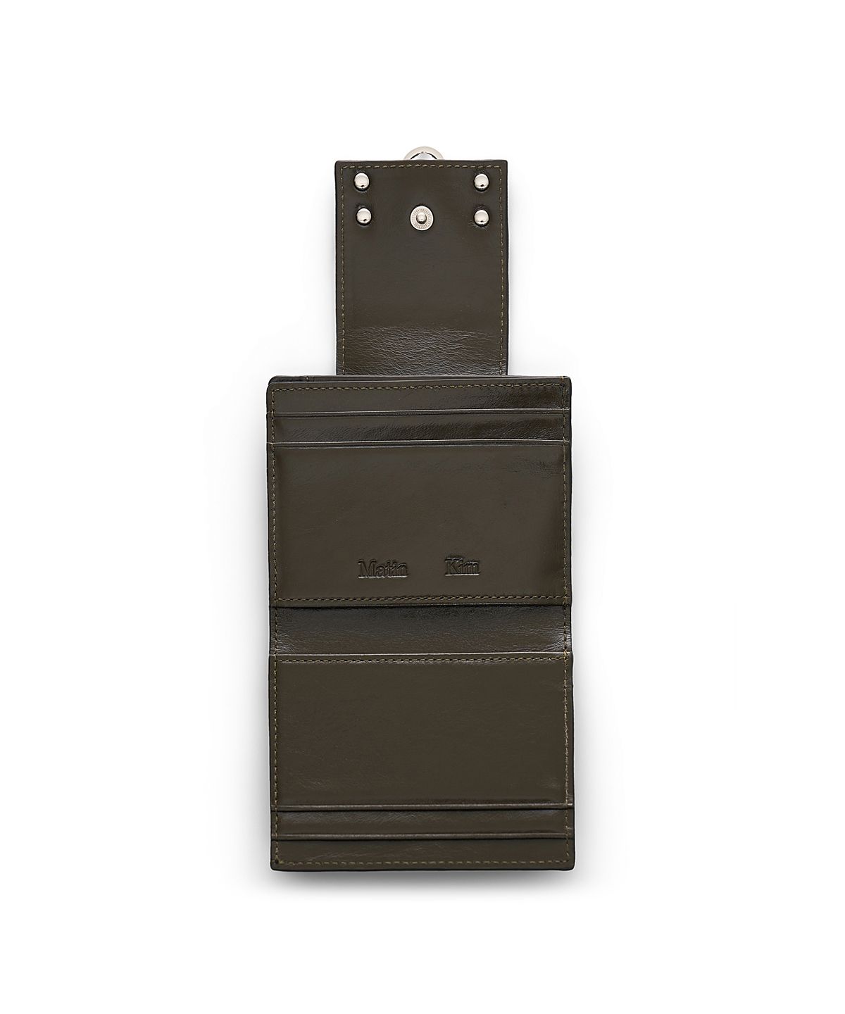 마뗑킴(MATIN KIM) MATIN ARCH RING FLAP WALLET IN KHAKI