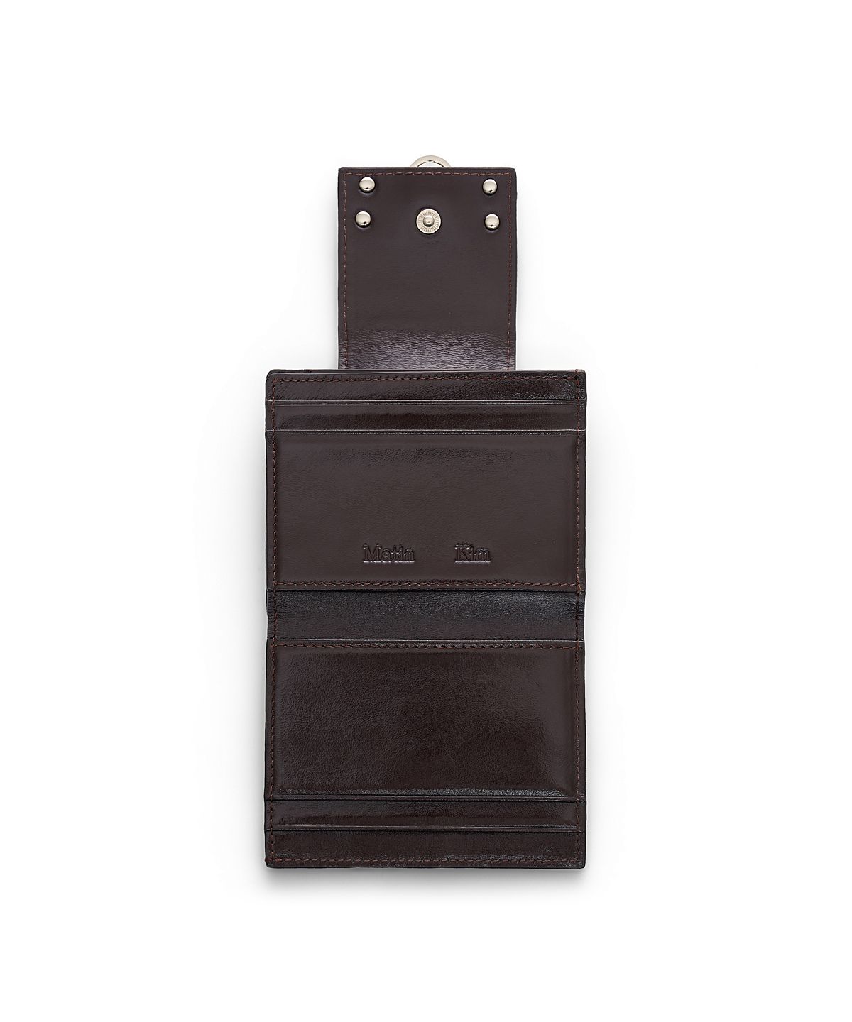 마뗑킴(MATIN KIM) MATIN ARCH RING FLAP WALLET IN DARK BROWN
