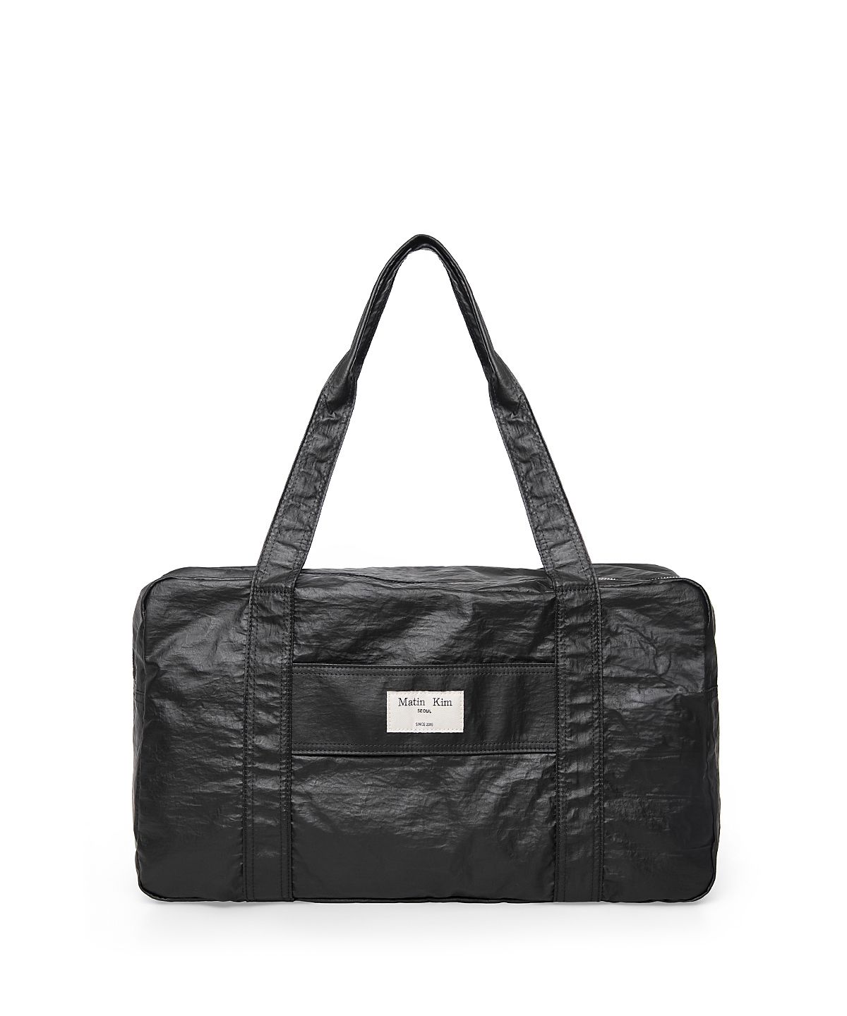 마뗑킴(MATIN KIM) MATIN UTILITY SQUARE DUFFEL BAG IN BLACK