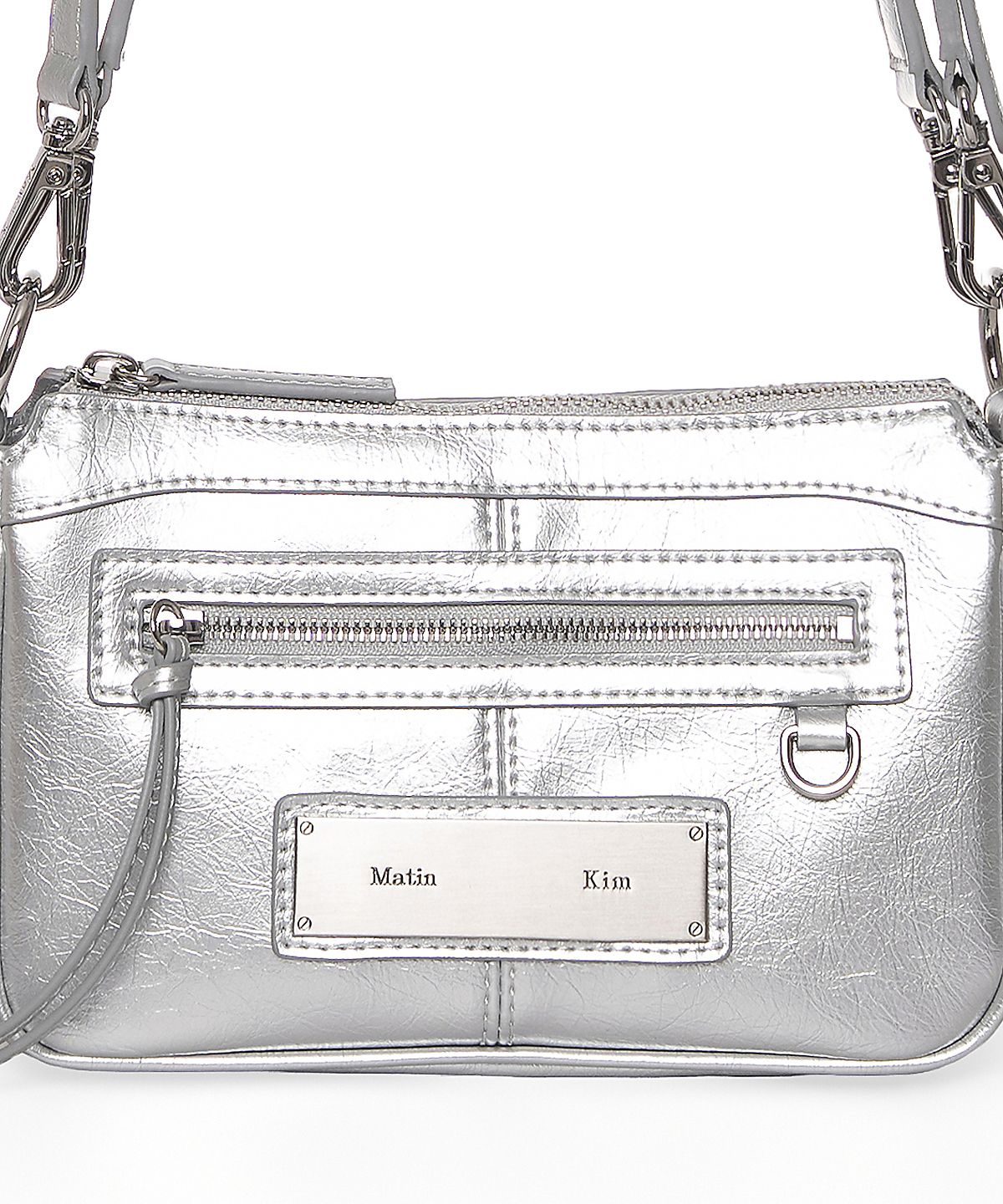 마뗑킴(MATIN KIM) BIKER TWO-WAY MINI BAG IN SILVER