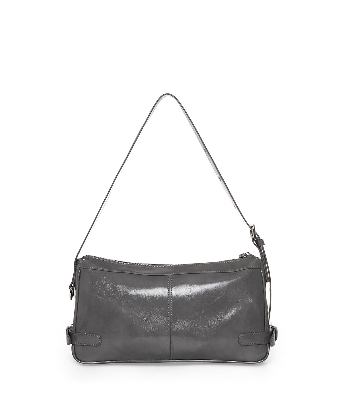 마뗑킴(MATIN KIM) SIDE BUCKLE BIKER SHOULDER BAG IN CHARCOAL