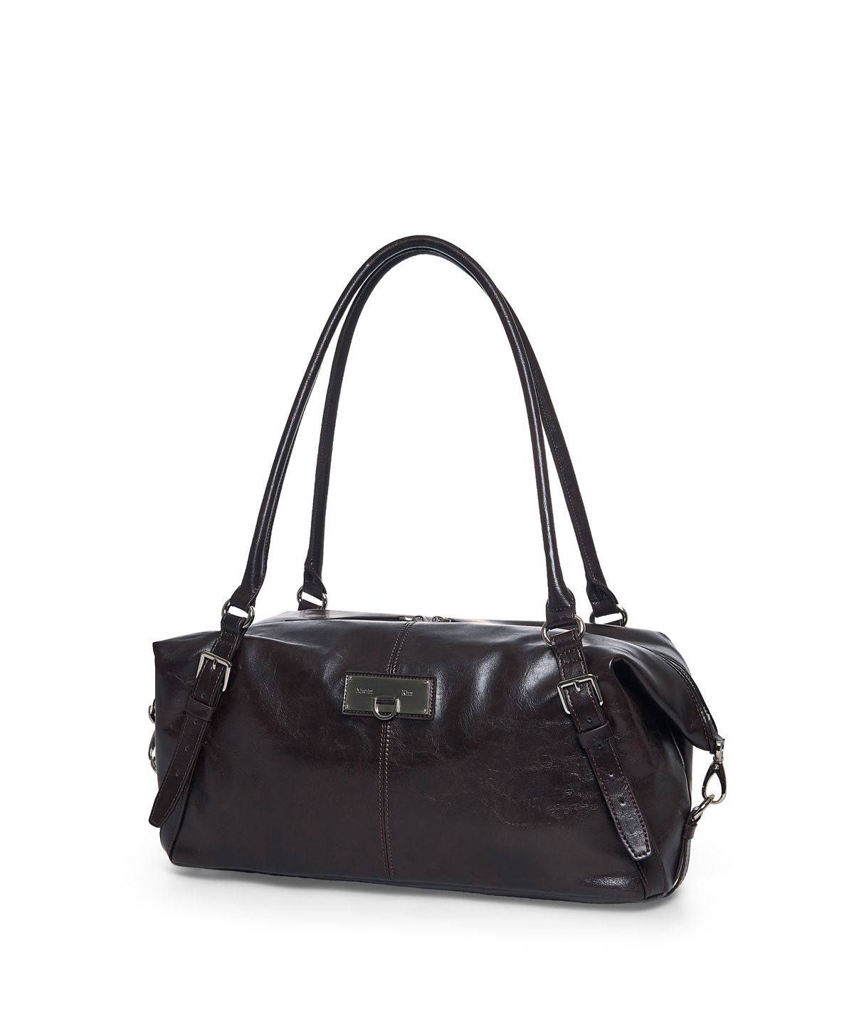 마뗑킴(MATIN KIM) MATIN SOFT FORM BOWLING BAG IN DARK BROWN