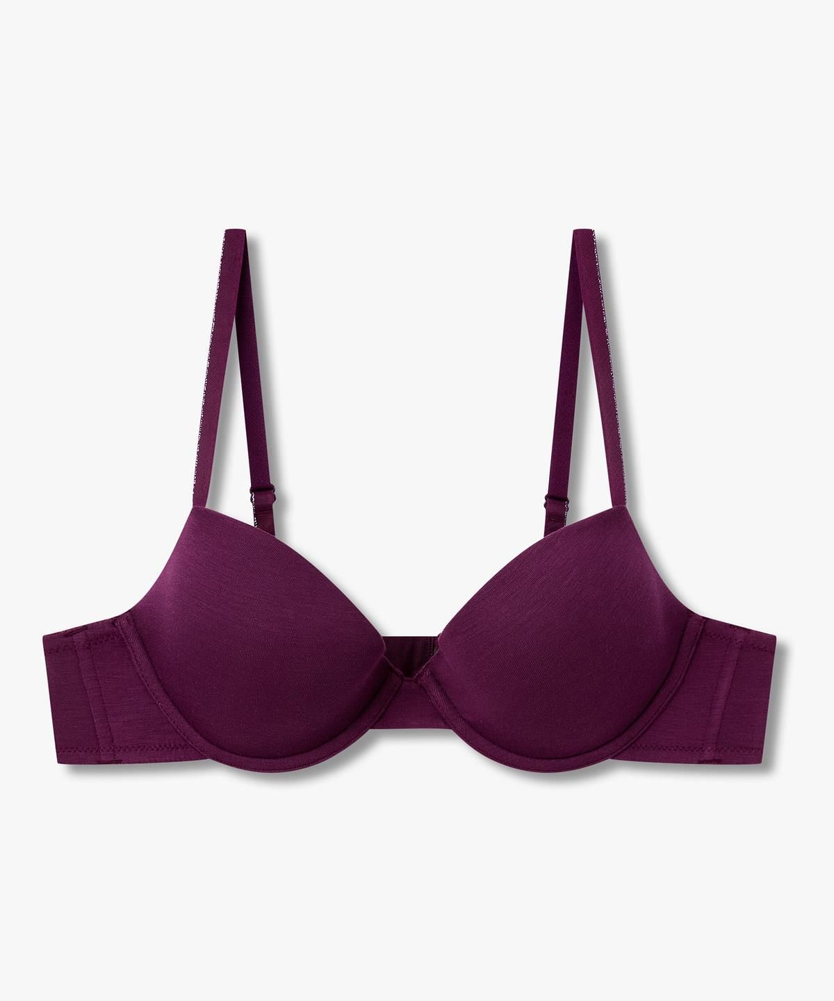 엠포리오 아르마니 언더웨어(EMPORIO ARMANI UNDERWEAR) 여성 메탈릭 트림 리무버블 푸쉬업 브라_다크 퍼플 0826385504