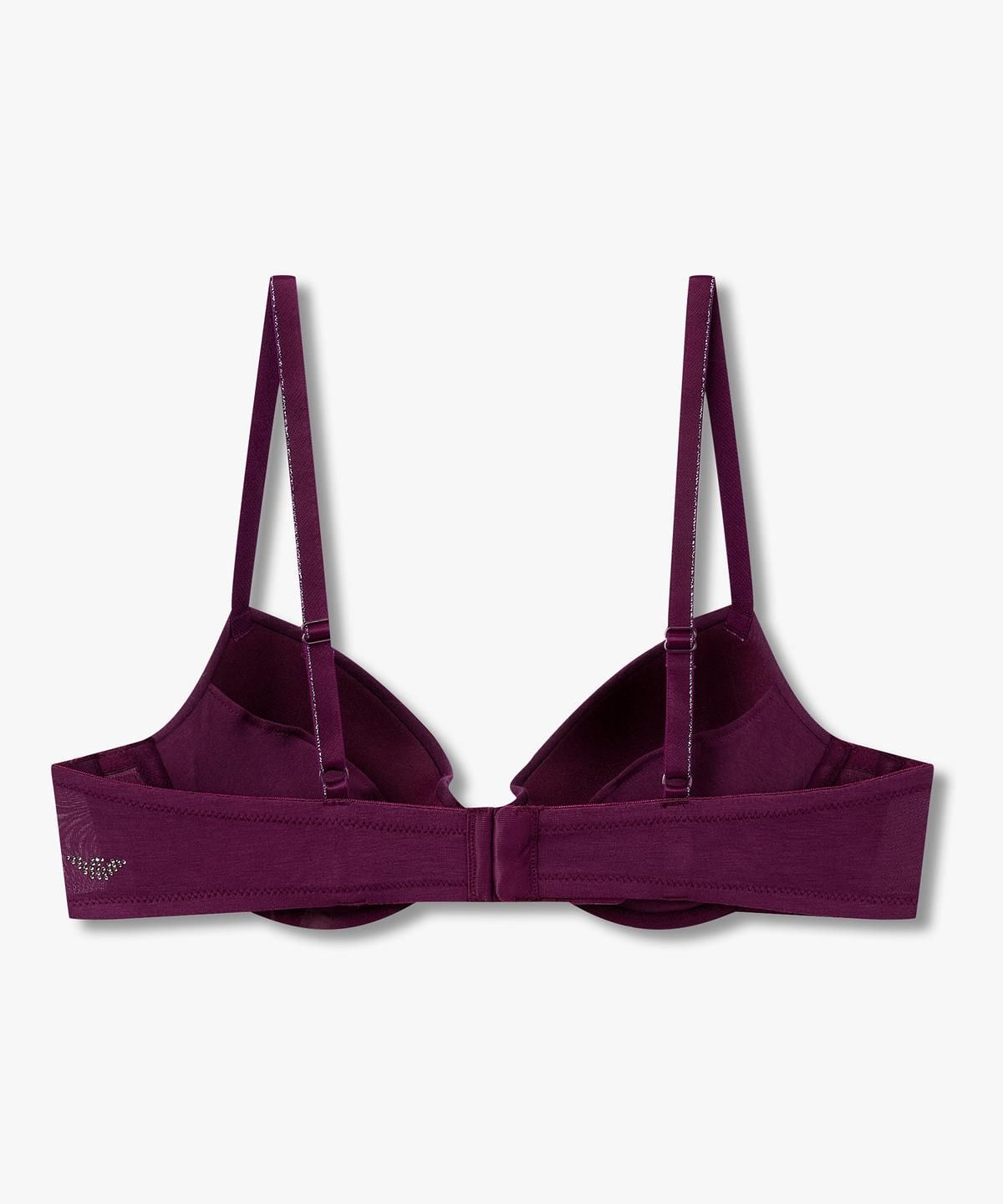 엠포리오 아르마니 언더웨어(EMPORIO ARMANI UNDERWEAR) 여성 메탈릭 트림 리무버블 푸쉬업 브라_다크 퍼플 0826385504