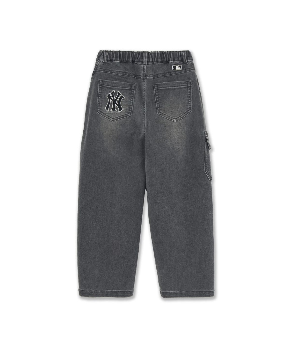 엠엘비 키즈(MLB KIDS) 스트릿 커브드와이드 라이크라 소프트 데님팬츠 NY (D.Charcoal Grey)