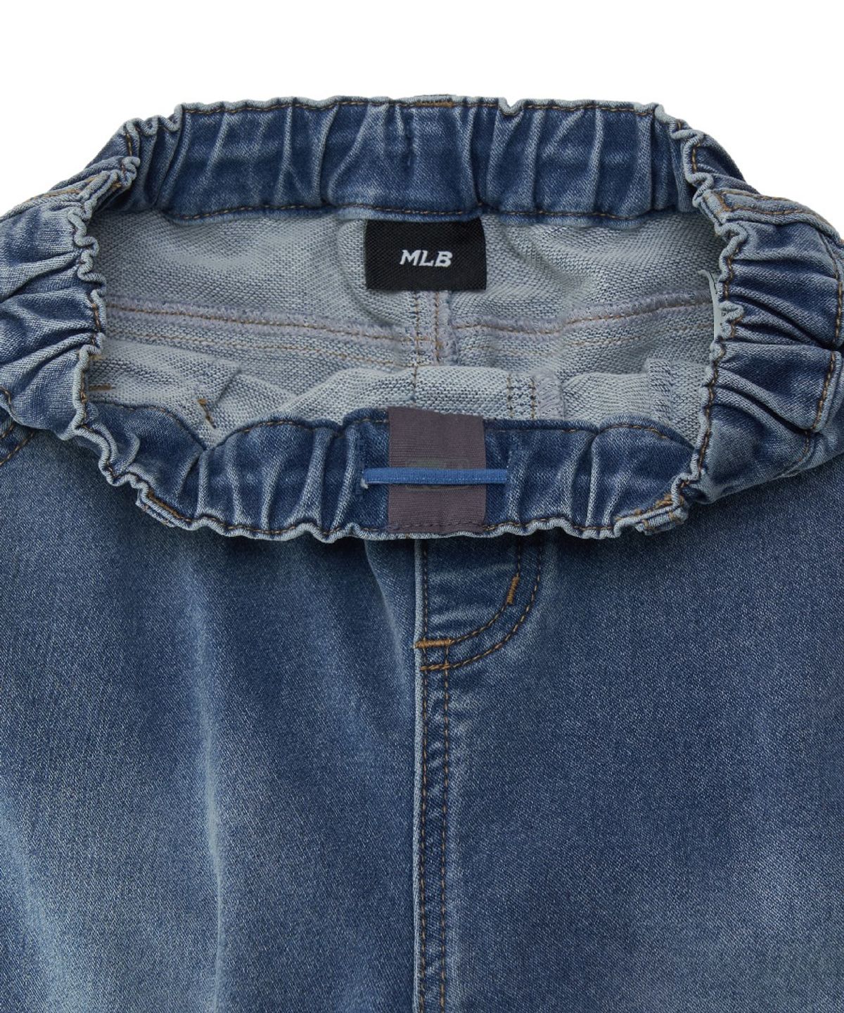 엠엘비 키즈(MLB KIDS) 스트릿 커브드와이드 라이크라 소프트 데님팬츠 NY (Blue)