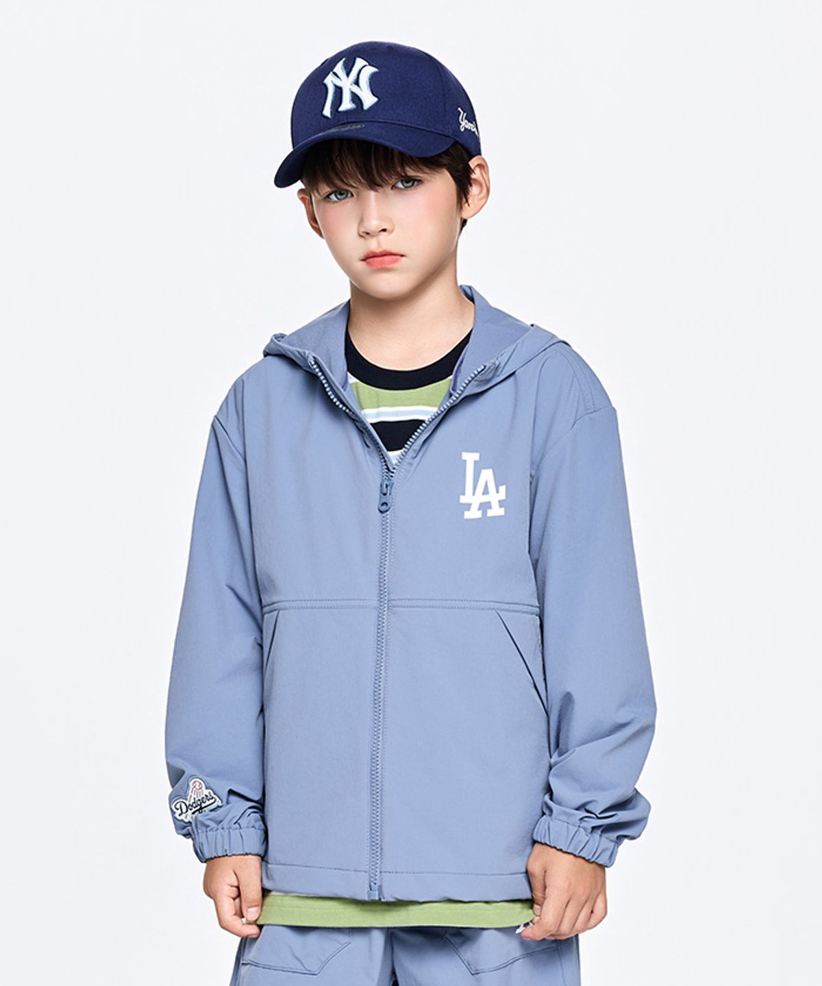 엠엘비 키즈(MLB KIDS) 스포티브 팀로고 바람막이 LA (L.Indigo)