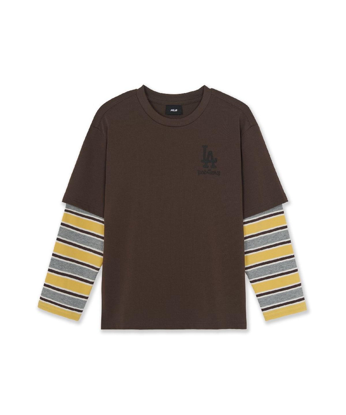 엠엘비 키즈(MLB KIDS) 스트릿 스트라이프 레이어드 티셔츠 LA (Brown)