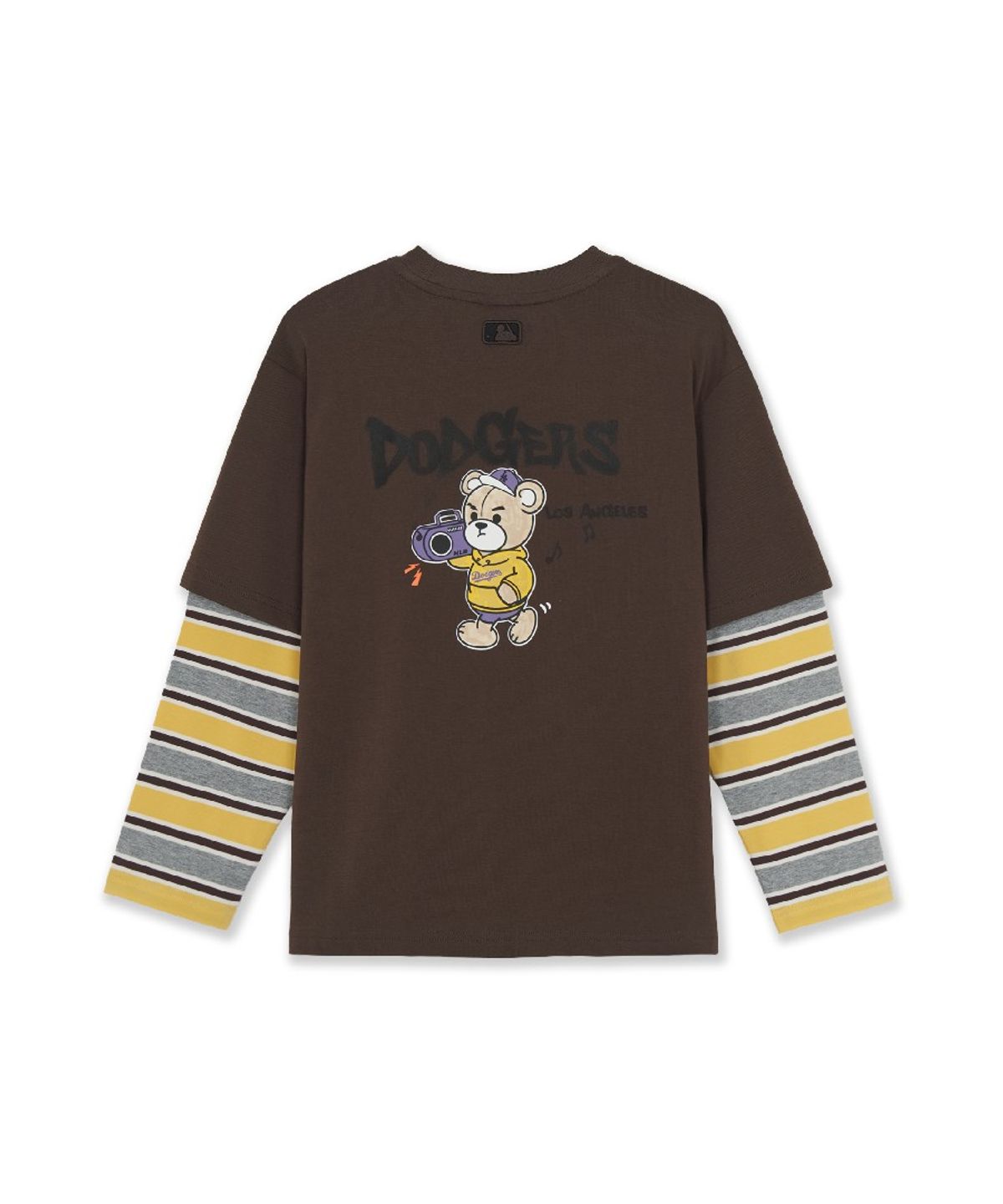 엠엘비 키즈(MLB KIDS) 스트릿 스트라이프 레이어드 티셔츠 LA (Brown)