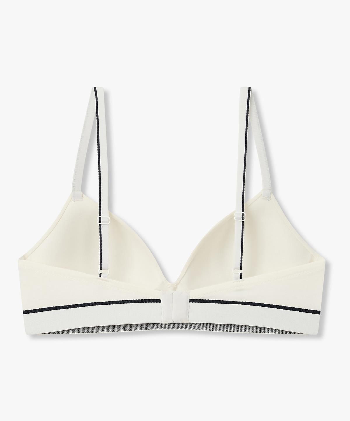엠포리오 아르마니 언더웨어(EMPORIO ARMANI UNDERWEAR) 여성 배색 트림 로고 밴딩 브라렛 브라_화이트 0826381525
