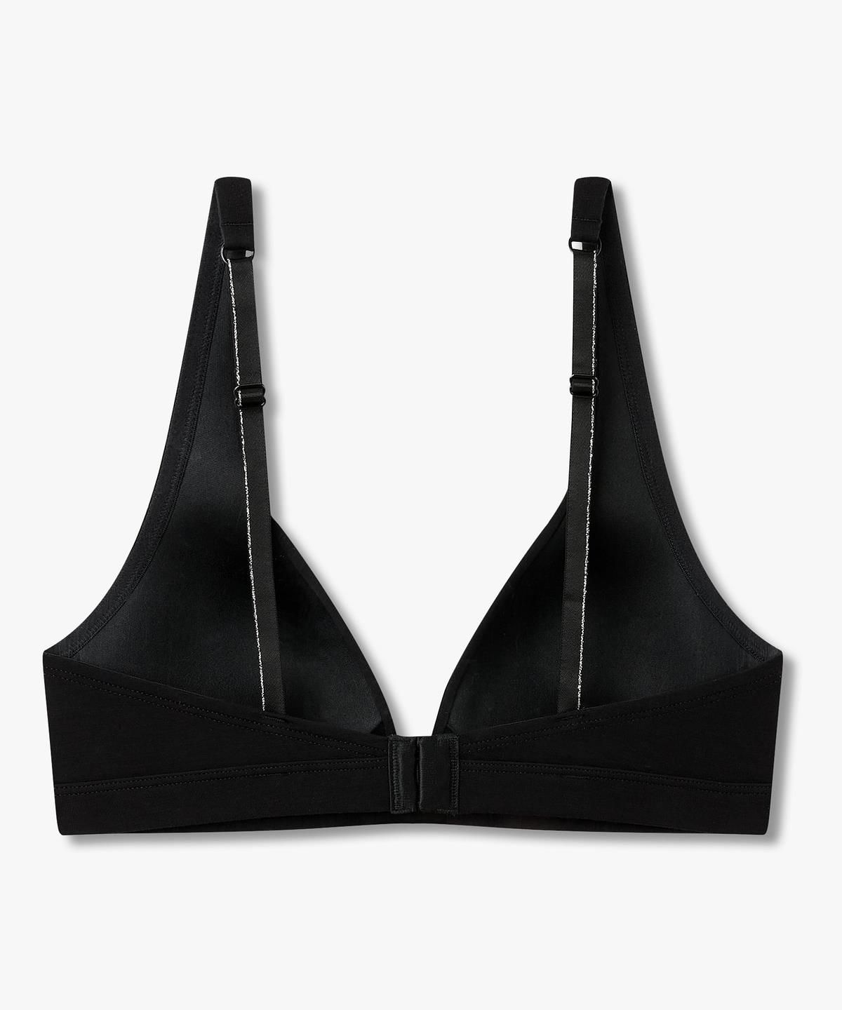 엠포리오 아르마니 언더웨어(EMPORIO ARMANI UNDERWEAR) 여성 핫픽스 로고 딥 브이넥 브라렛 브라_블랙 0826381509