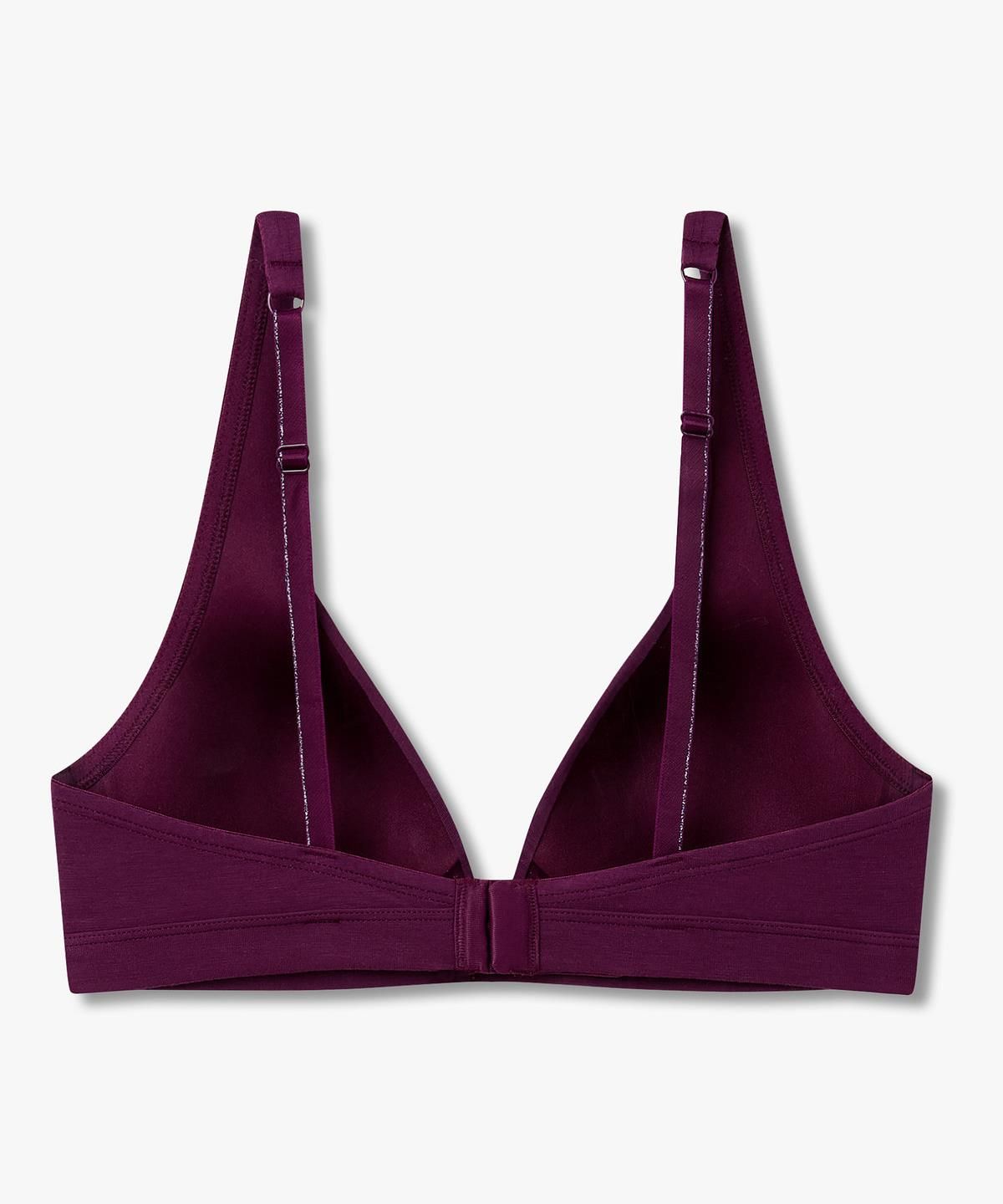 엠포리오 아르마니 언더웨어(EMPORIO ARMANI UNDERWEAR) 여성 핫픽스 로고 딥 브이넥 브라렛 브라_다크 퍼플 0826381506
