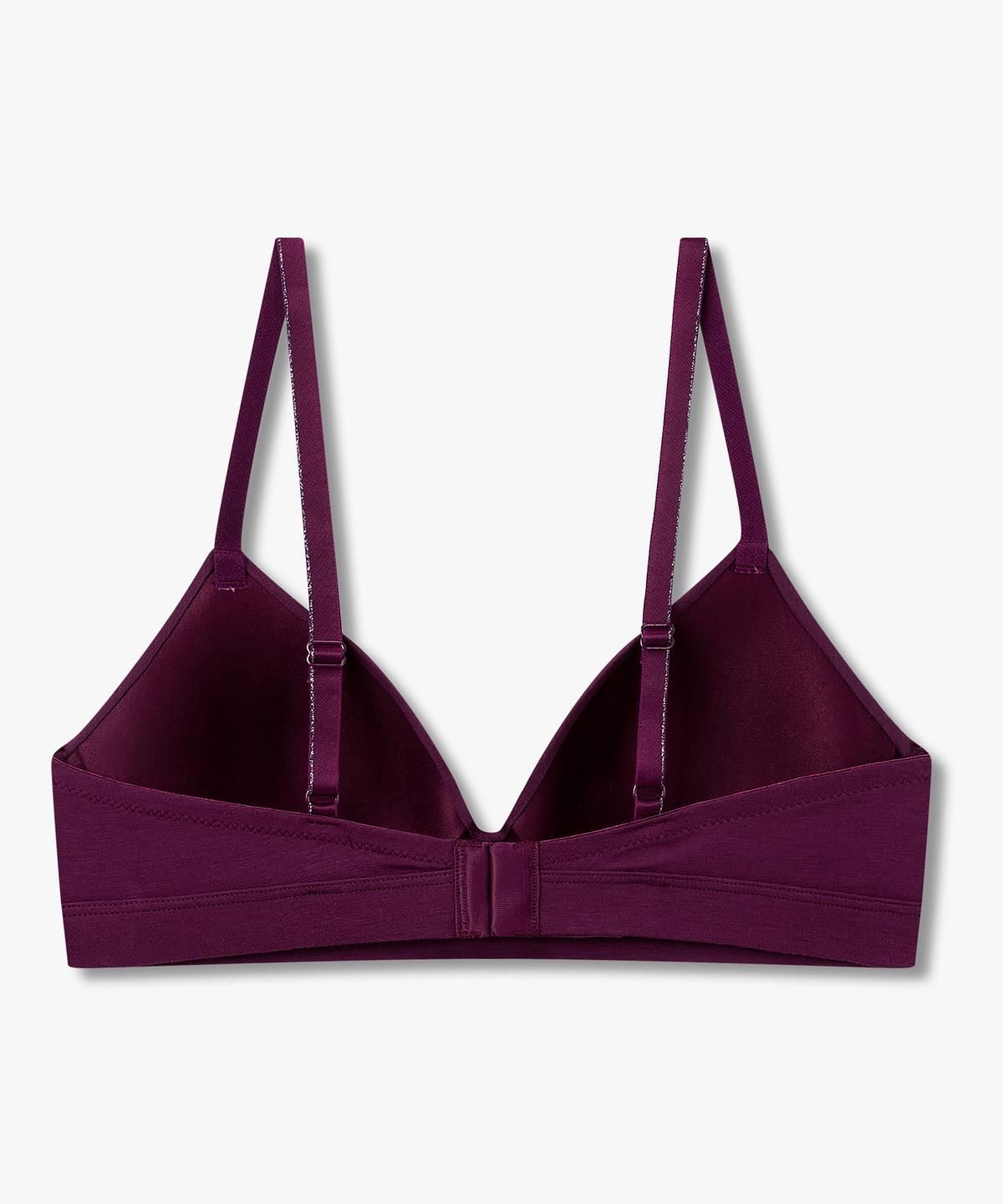 엠포리오 아르마니 언더웨어(EMPORIO ARMANI UNDERWEAR) 여성 메탈릭 트림 핫픽스 로고 브라렛 브라_다크 퍼플 0826381505