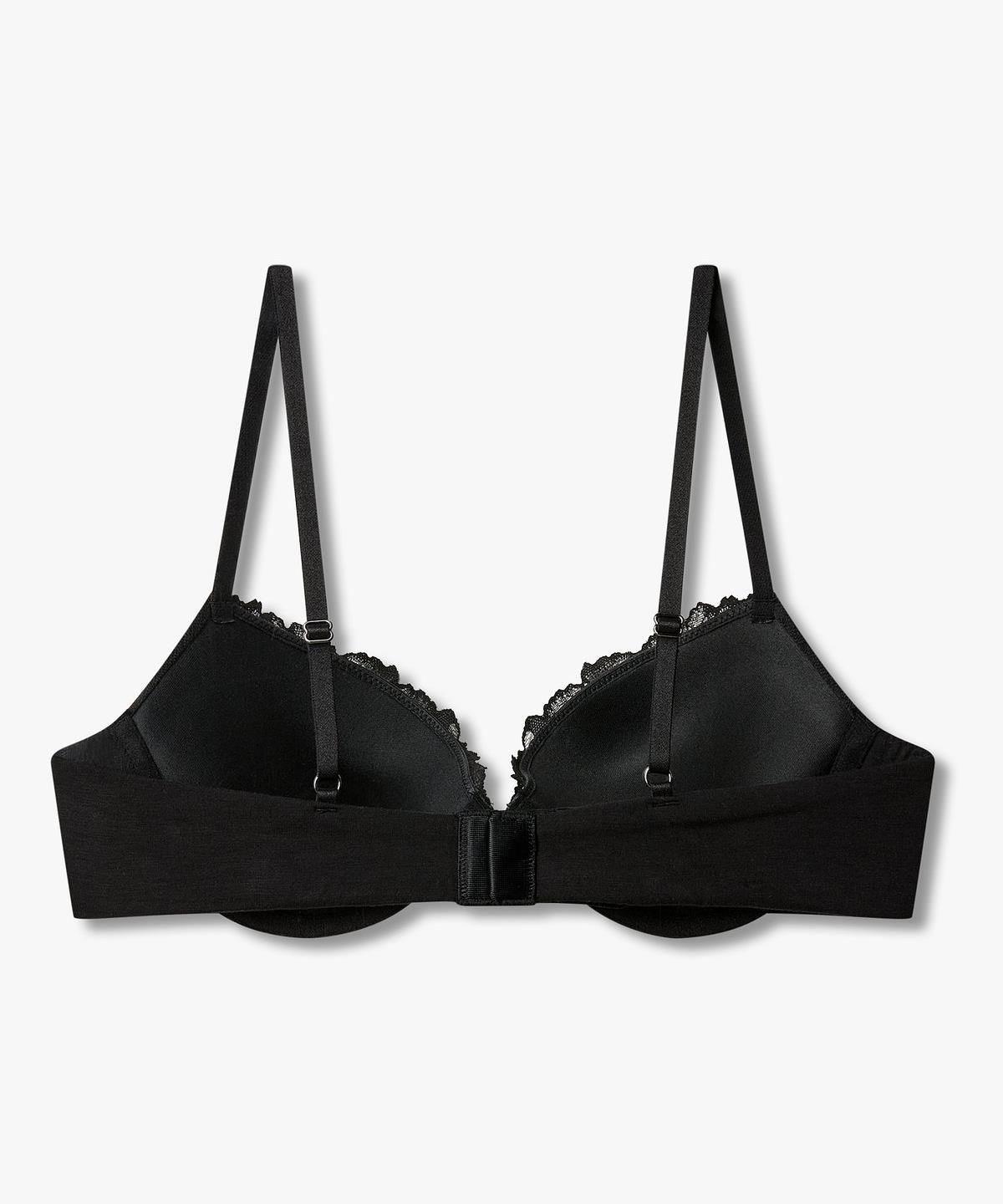 엠포리오 아르마니 언더웨어(EMPORIO ARMANI UNDERWEAR) 여성 레이스 패치 푸쉬업 브라_블랙 0826385525