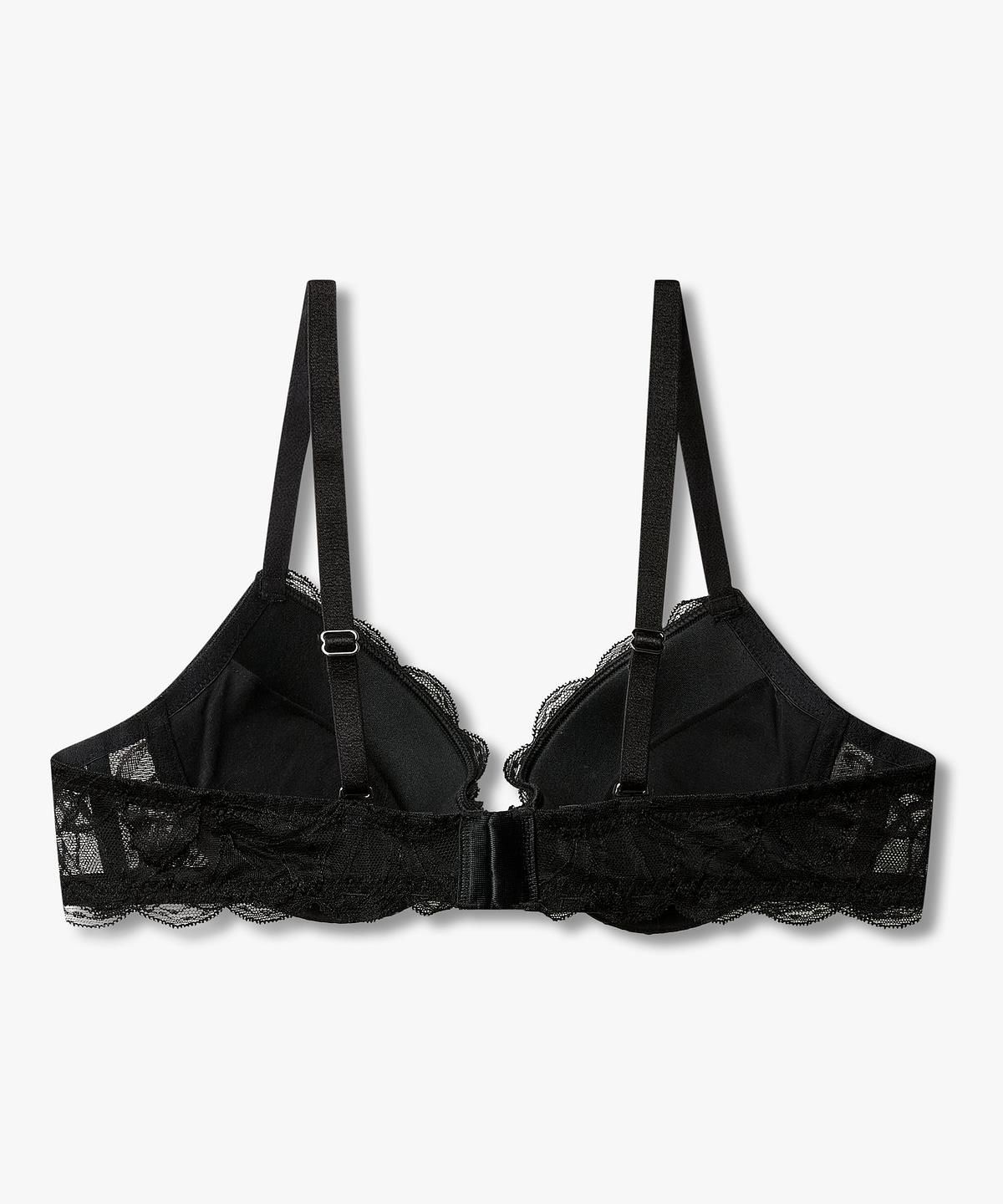 엠포리오 아르마니 언더웨어(EMPORIO ARMANI UNDERWEAR) 여성 레이스 패치 리무버블 푸쉬업 브라_블랙 0826385519