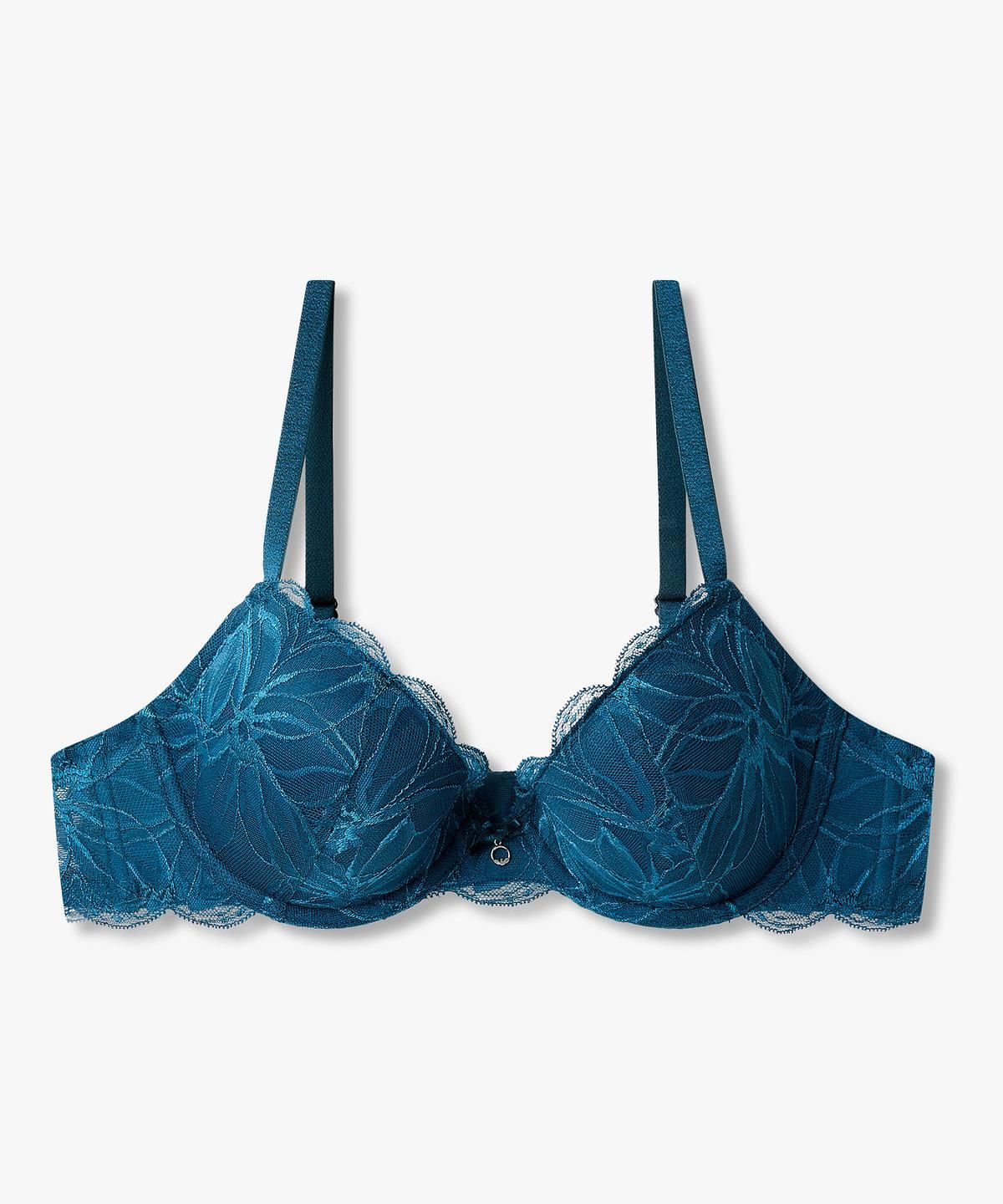 엠포리오 아르마니 언더웨어(EMPORIO ARMANI UNDERWEAR) 여성 레이스 패치 리무버블 푸쉬업 브라_오션 0826385518