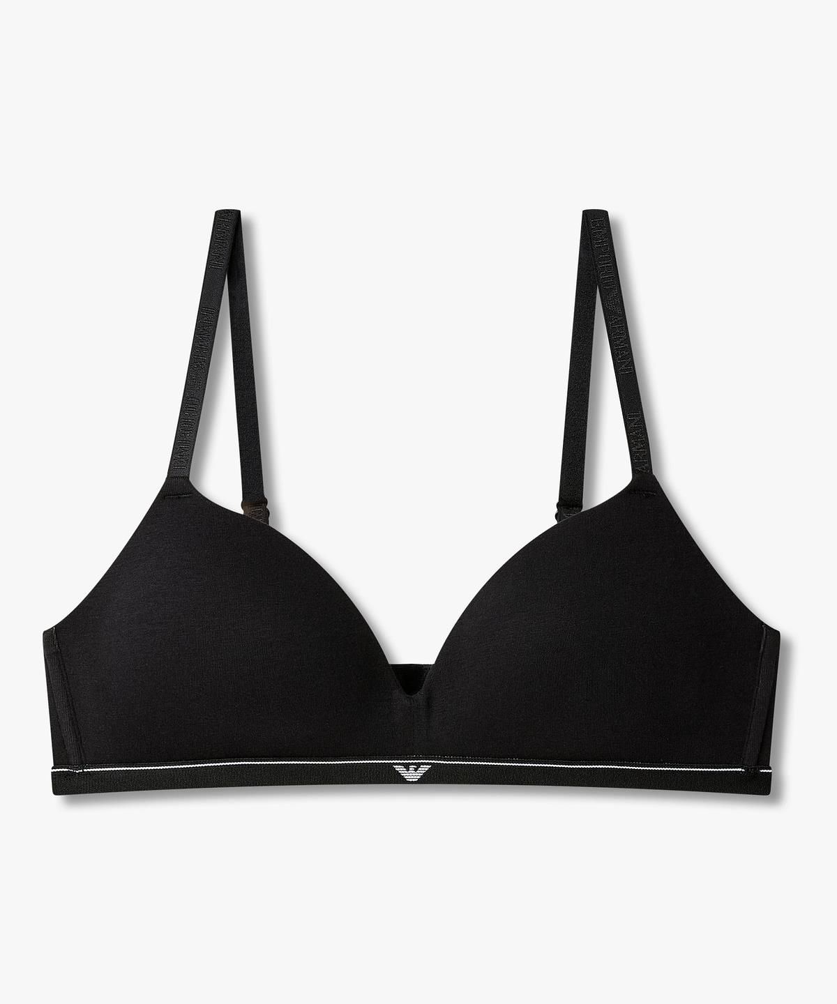 엠포리오 아르마니 언더웨어(EMPORIO ARMANI UNDERWEAR) 여성 이글 로고 밴딩 브라렛 브라_블랙 0826381524
