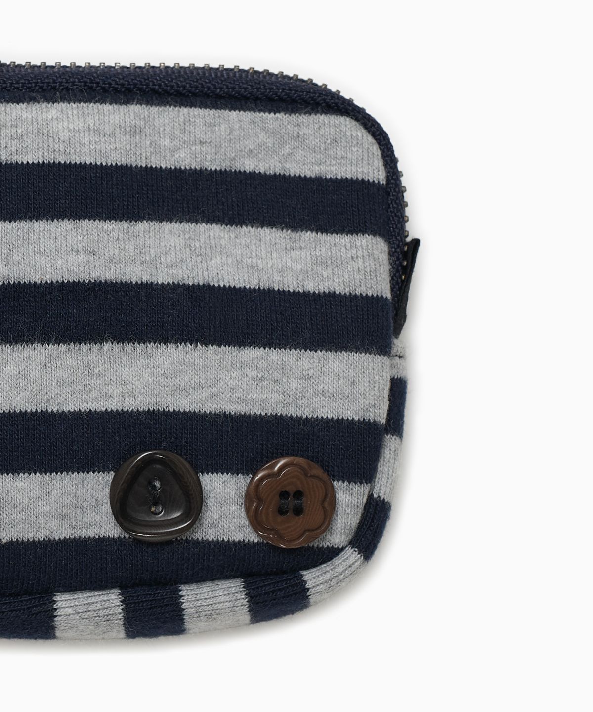 오헤시오(OHESHIO) BUTTON POINT COIN WALLET, NAVY STRIPE