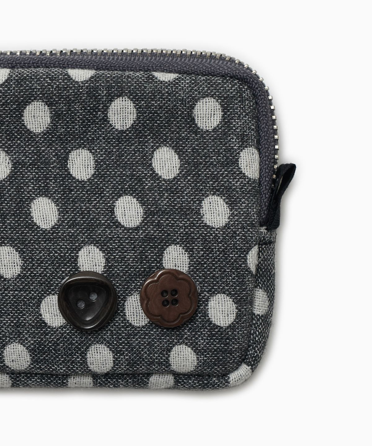 오헤시오(OHESHIO) BUTTON POINT COIN WALLET, CHARCOAL DOT