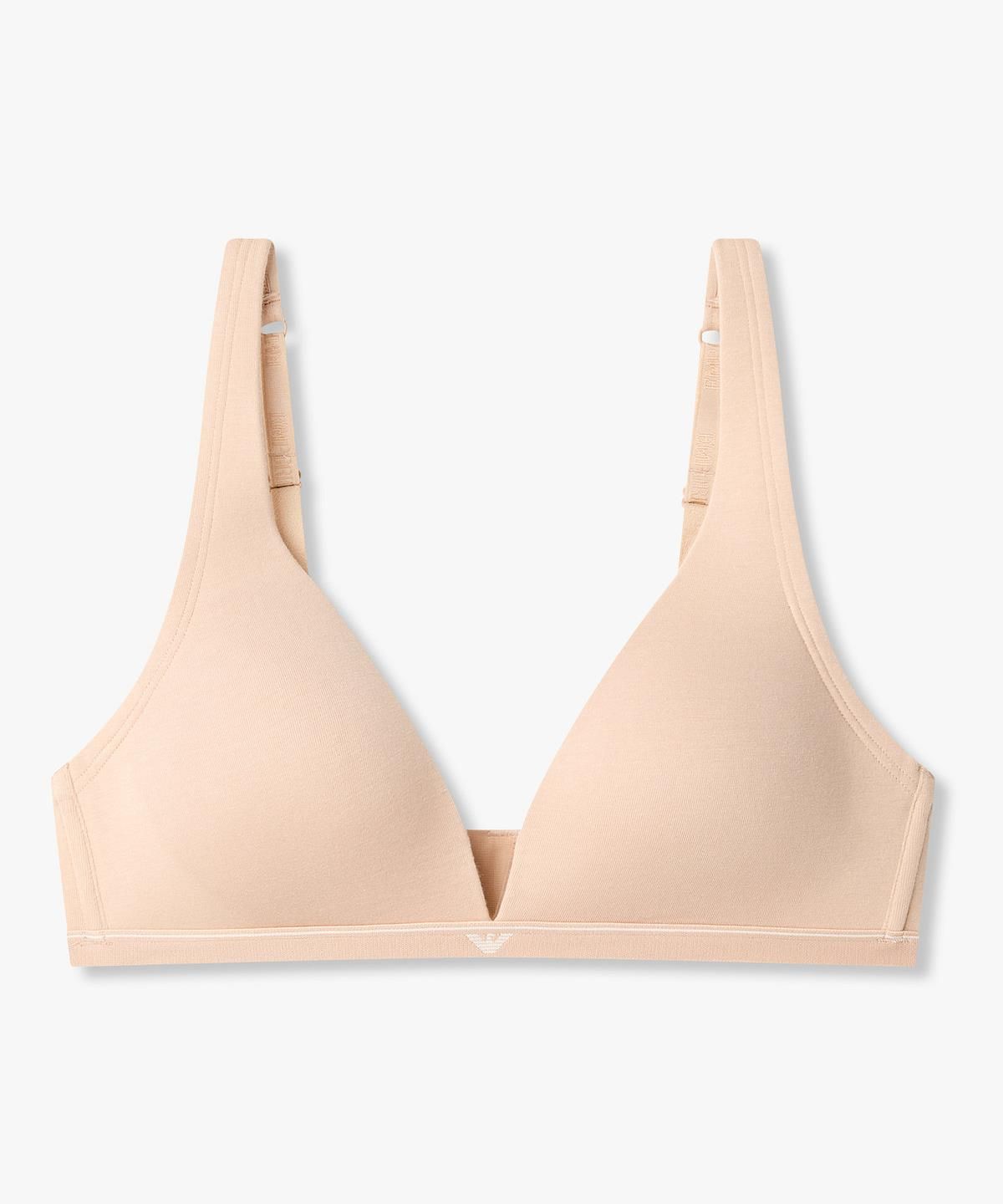 엠포리오 아르마니 언더웨어(EMPORIO ARMANI UNDERWEAR) 여성 딥 브이넥 이글 로고 브라렛 브라_내추럴 0826381521