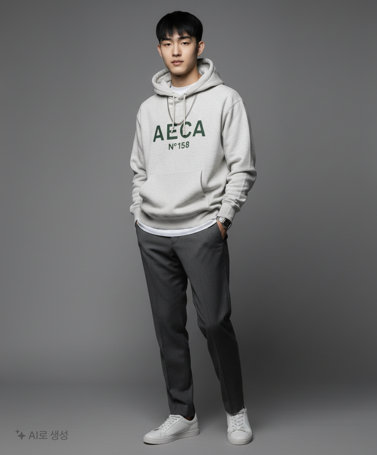 에이카화이트(AECA) BIG LOGO PULLOVER HOODIE [7color] XL