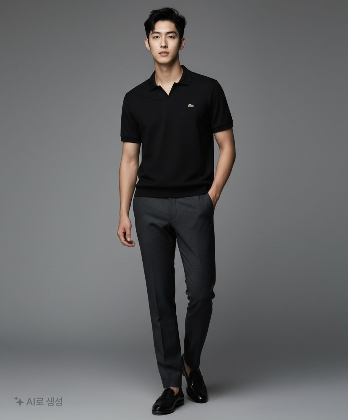라코스테(LACOSTE) 남성 솔리드 오픈 카라 폴로 PH086E-52G 031 XL