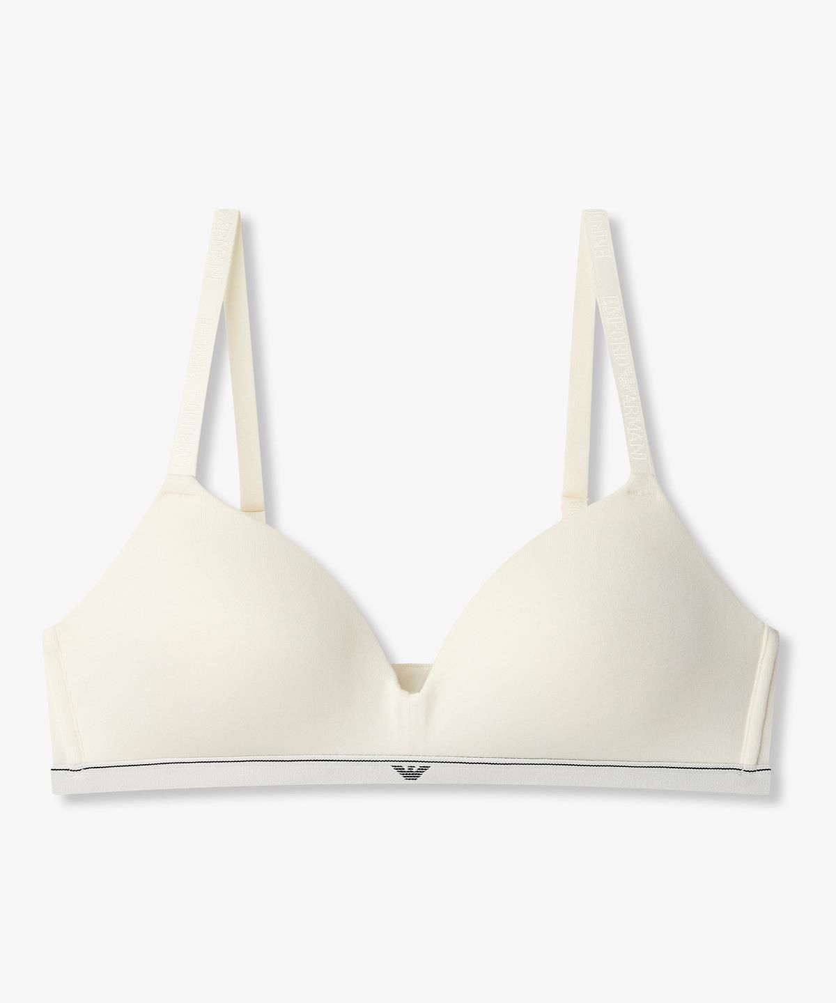 엠포리오 아르마니 언더웨어(EMPORIO ARMANI UNDERWEAR) 여성 이글 로고 밴딩 브라렛 브라_화이트 0826381520