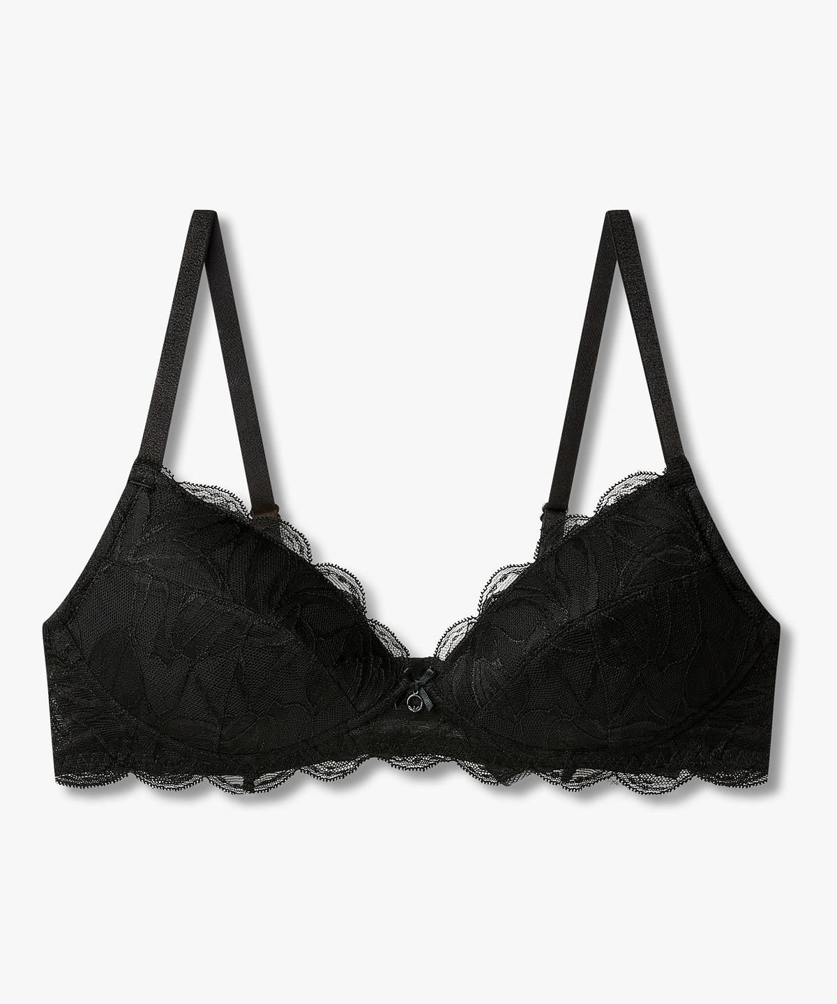 엠포리오 아르마니 언더웨어(EMPORIO ARMANI UNDERWEAR) 여성 레이스 패치 브라렛 브라_블랙 0826381519