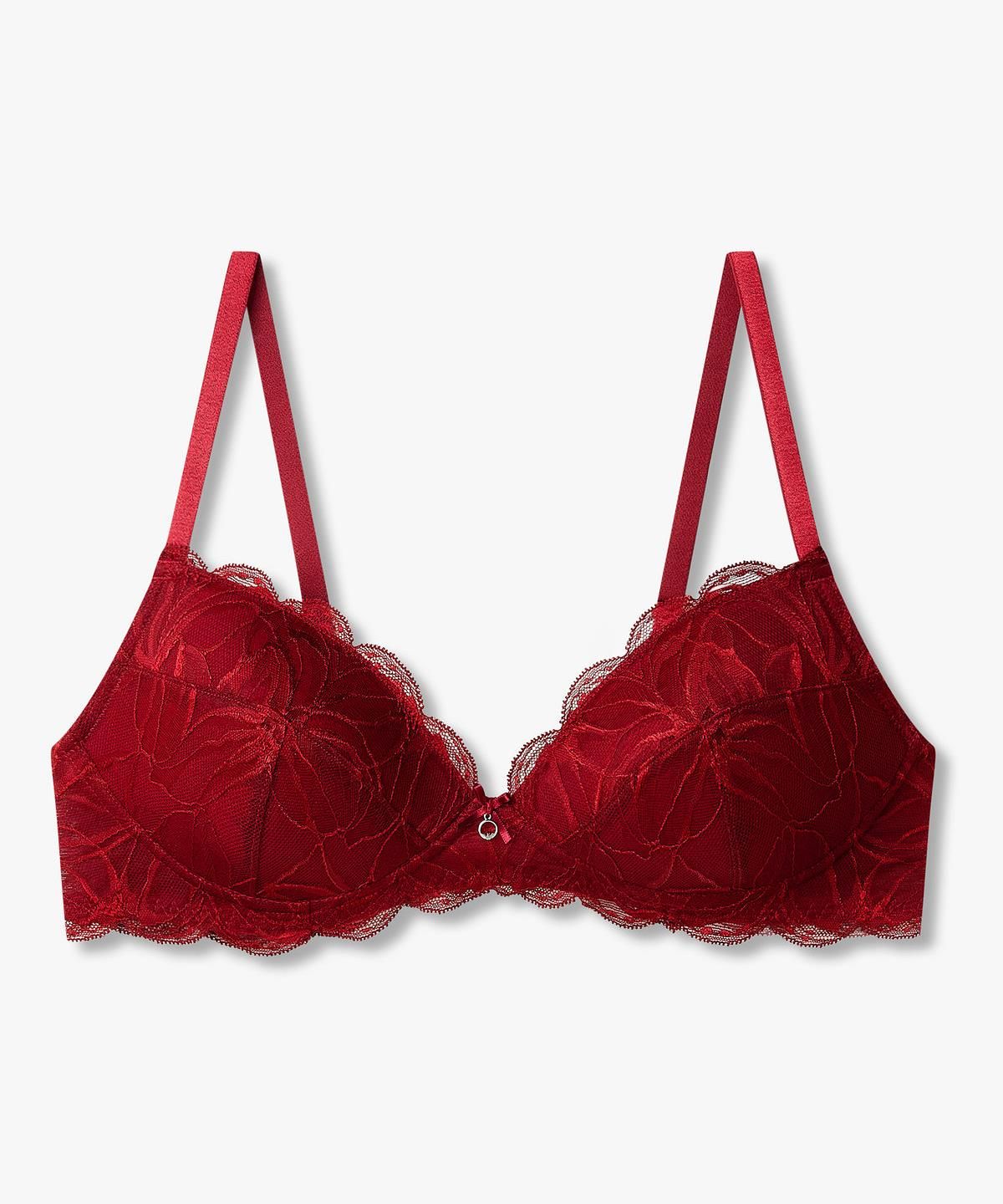 엠포리오 아르마니 언더웨어(EMPORIO ARMANI UNDERWEAR) 여성 레이스 패치 브라렛 브라_레드 0826381517
