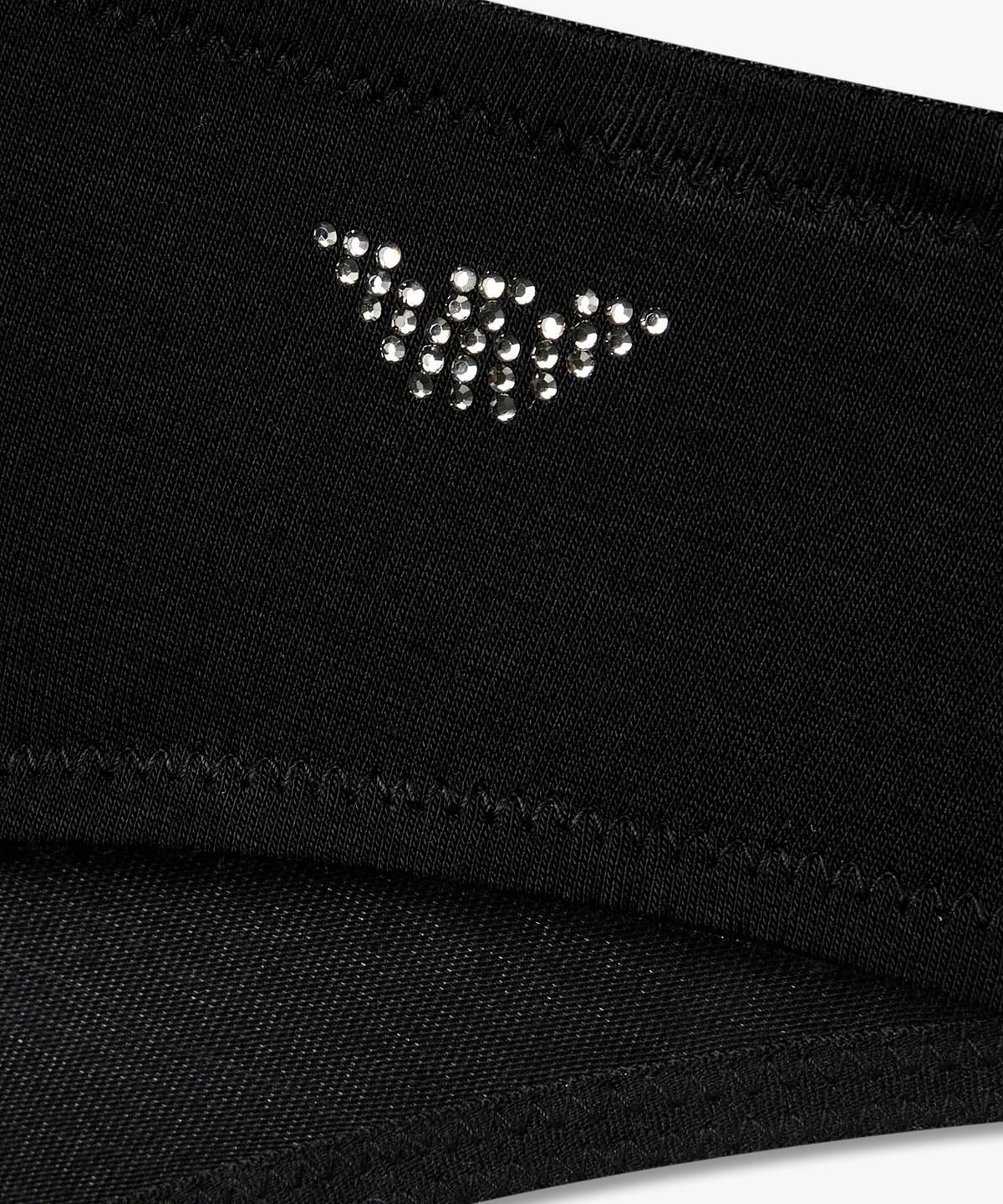엠포리오 아르마니 언더웨어(EMPORIO ARMANI UNDERWEAR) 여성 핫픽스 로고 레이온 저지 브리프_블랙 0826311506