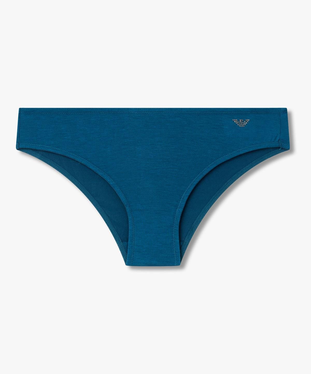 엠포리오 아르마니 언더웨어(EMPORIO ARMANI UNDERWEAR) 여성 핫픽스 로고 레이온 저지 브리프_블루 0826311505