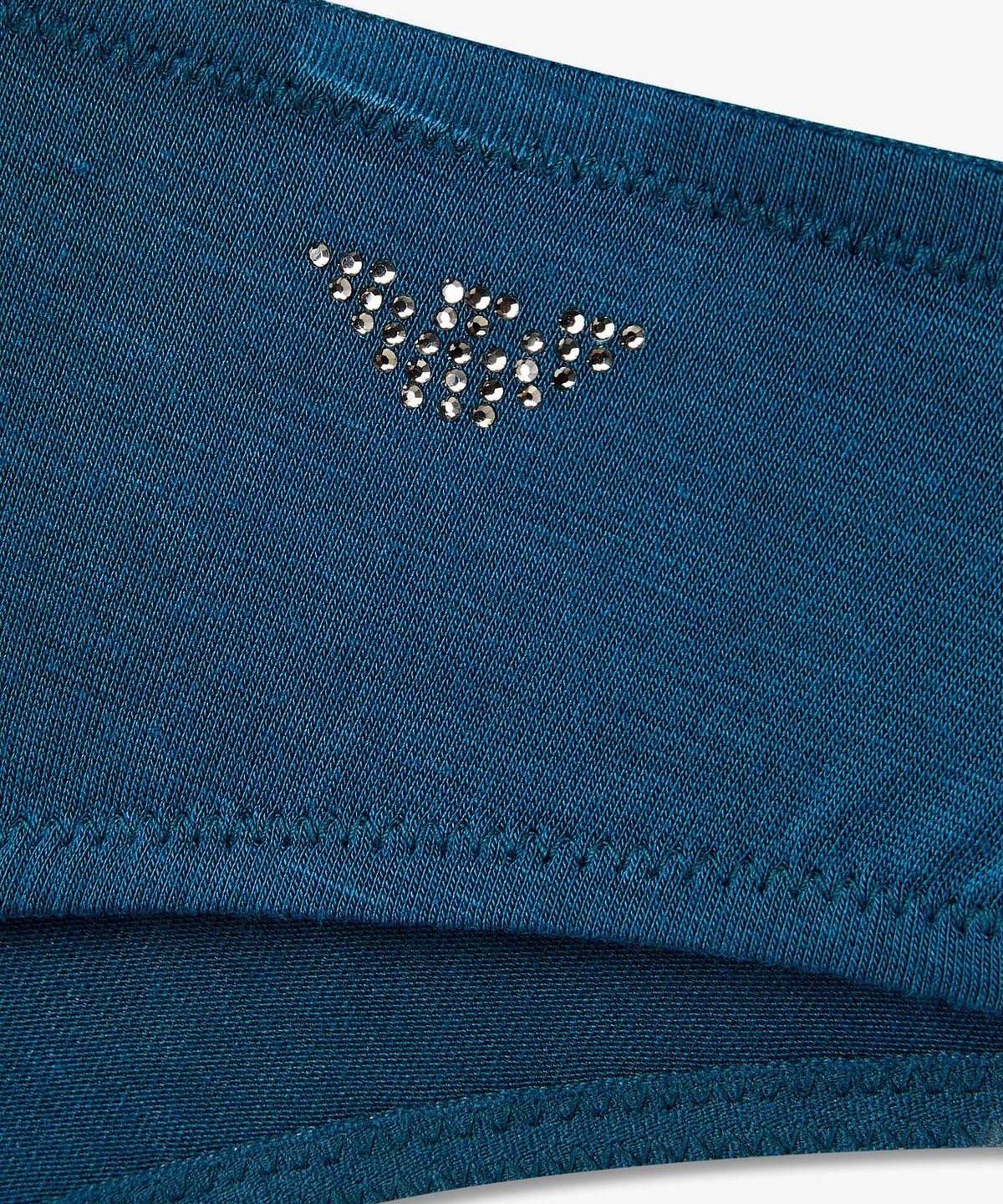 엠포리오 아르마니 언더웨어(EMPORIO ARMANI UNDERWEAR) 여성 핫픽스 로고 레이온 저지 브리프_블루 0826311505