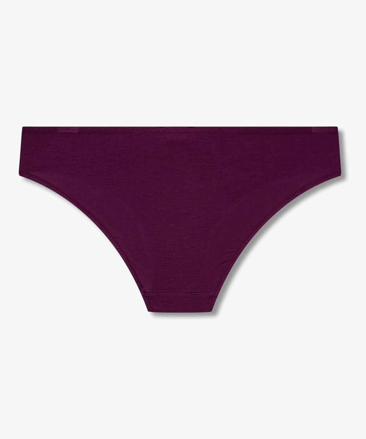 엠포리오 아르마니 언더웨어(EMPORIO ARMANI UNDERWEAR) 여성 핫픽스 로고 레이온 저지 브리프_다크 퍼플 0826311504