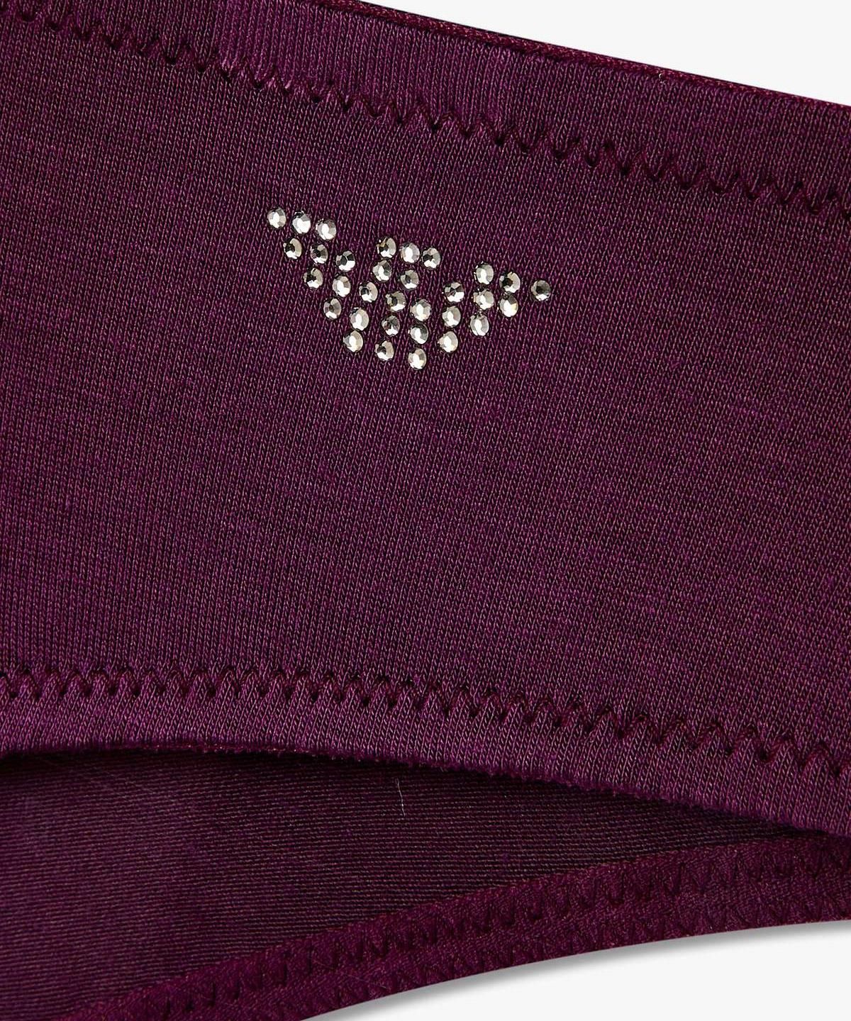 엠포리오 아르마니 언더웨어(EMPORIO ARMANI UNDERWEAR) 여성 핫픽스 로고 레이온 저지 브리프_다크 퍼플 0826311504