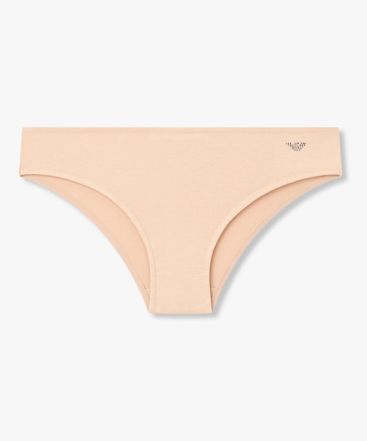 엠포리오 아르마니 언더웨어(EMPORIO ARMANI UNDERWEAR) 여성 핫픽스 로고 레이온 저지 브리프_내추럴 0826311503