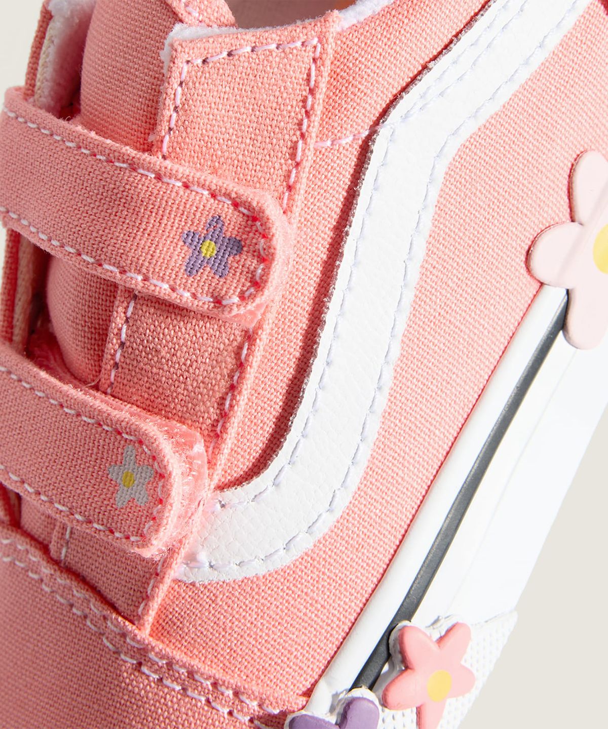 반스 키즈(VANS KIDS) 올드 스쿨 V 플라워 토들러 - 핑크 / VN000Z5XGSB1