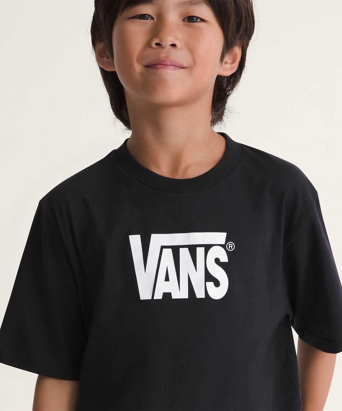 반스 키즈(VANS KIDS) 스트레치 로고 SS 반소매 티셔츠 키즈 - 블랙 / VN000T4VBLK1