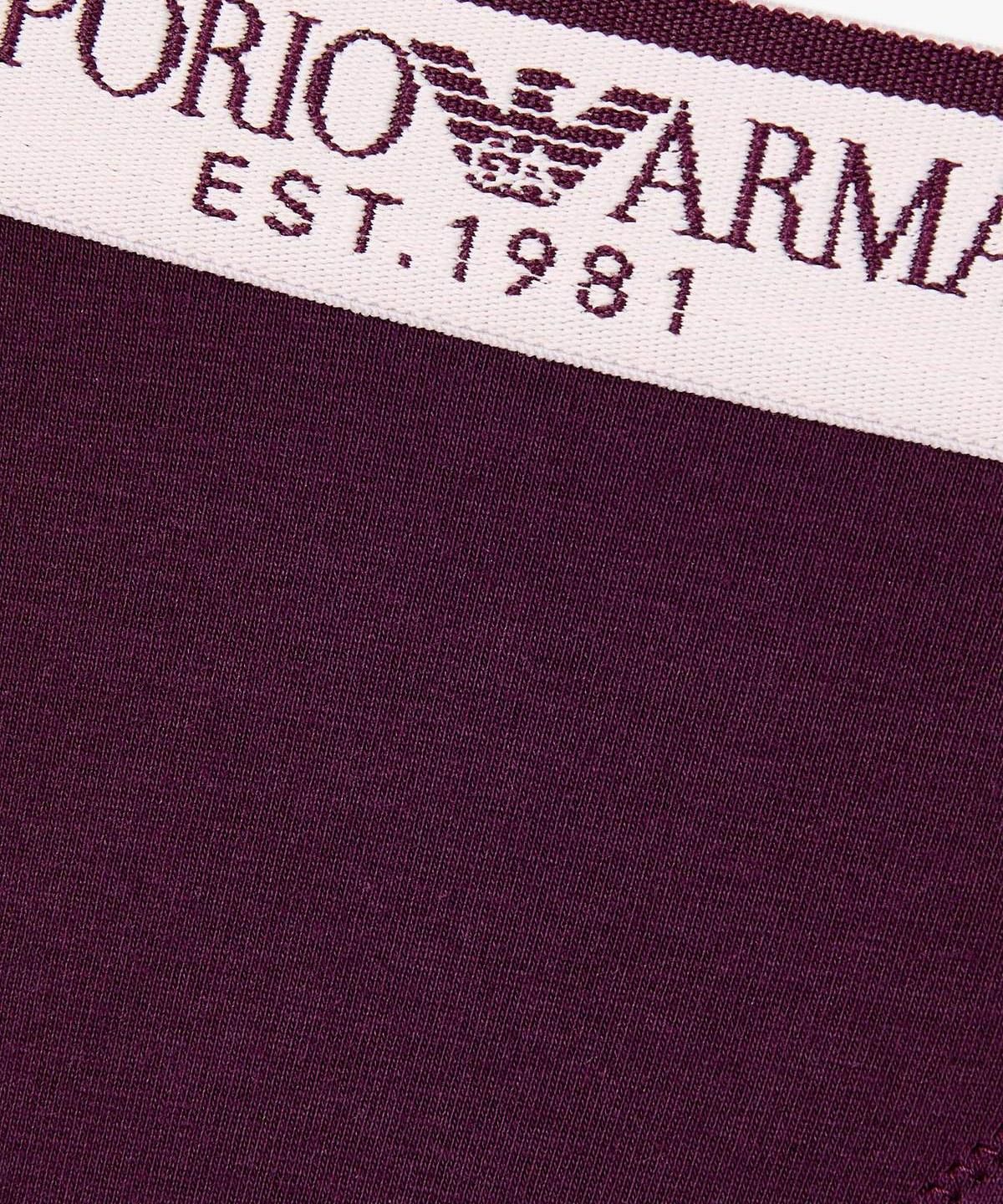 엠포리오 아르마니 언더웨어(EMPORIO ARMANI UNDERWEAR) 여성 배색 트림 로고 밴딩 브리프_다크 퍼플 0826311533