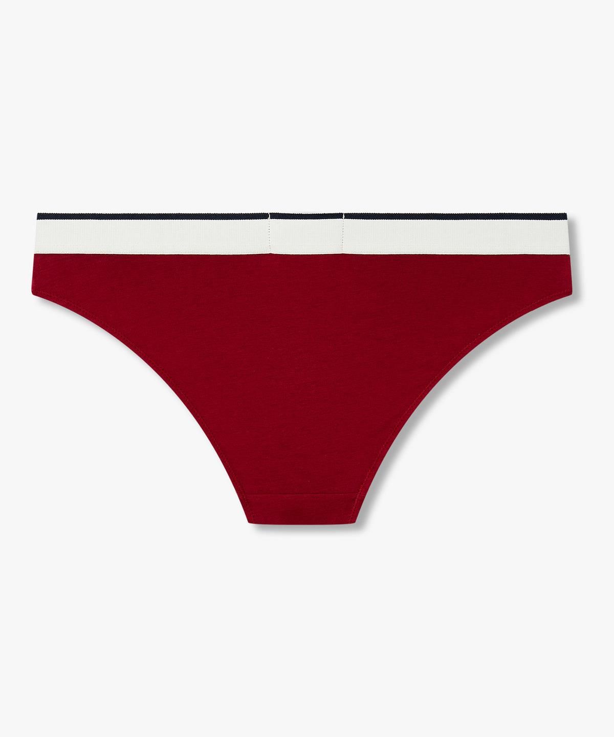 엠포리오 아르마니 언더웨어(EMPORIO ARMANI UNDERWEAR) 여성 배색 트림 로고 밴딩 브리프_레드 0826311532