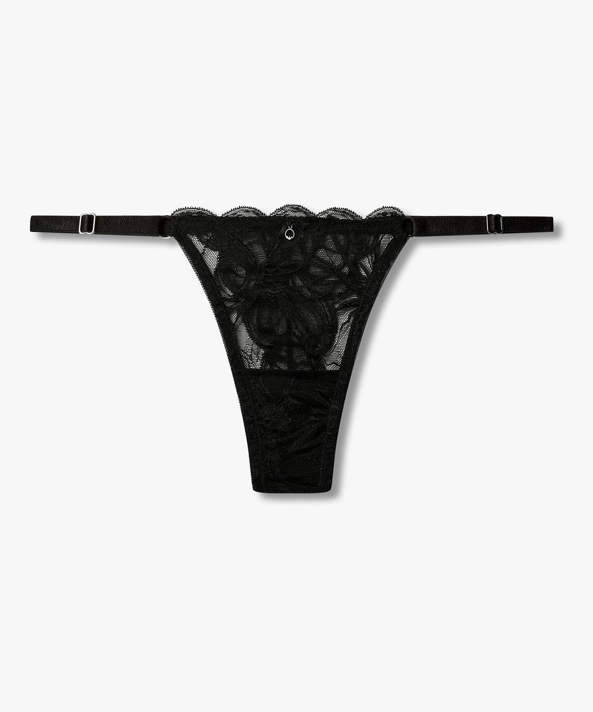 엠포리오 아르마니 언더웨어(EMPORIO ARMANI UNDERWEAR) 여성 사이드 어저스트 스트랩 메쉬 티팬티_블랙 0826310515