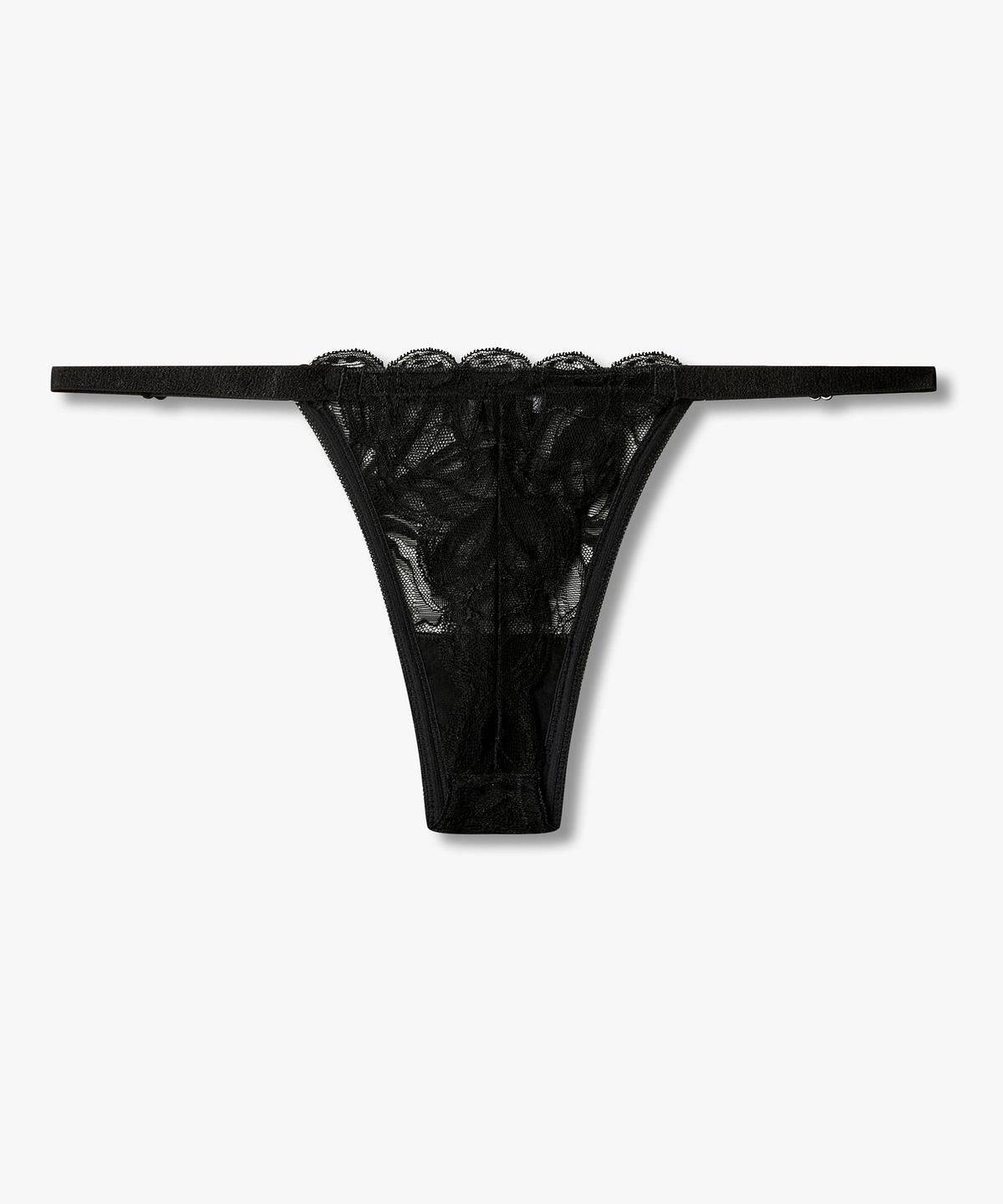 엠포리오 아르마니 언더웨어(EMPORIO ARMANI UNDERWEAR) 여성 사이드 어저스트 스트랩 메쉬 티팬티_블랙 0826310515