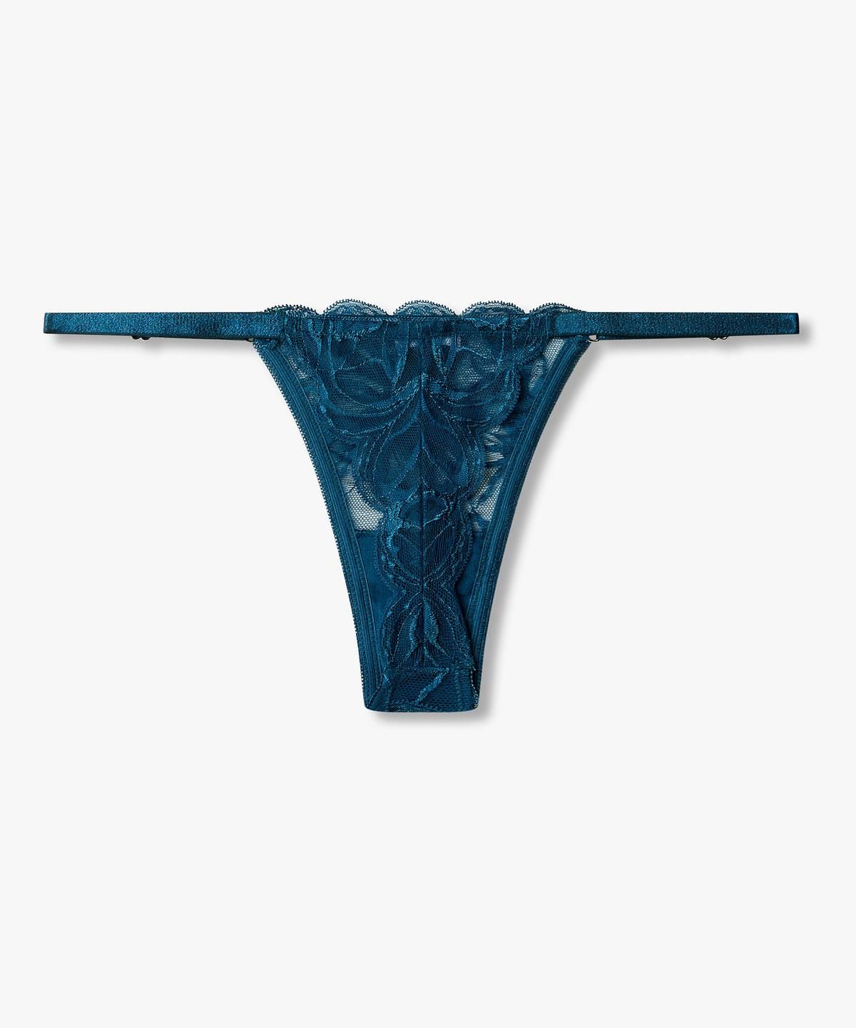 엠포리오 아르마니 언더웨어(EMPORIO ARMANI UNDERWEAR) 여성 사이드 어저스트 스트랩 메쉬 티팬티_블루 0826310514