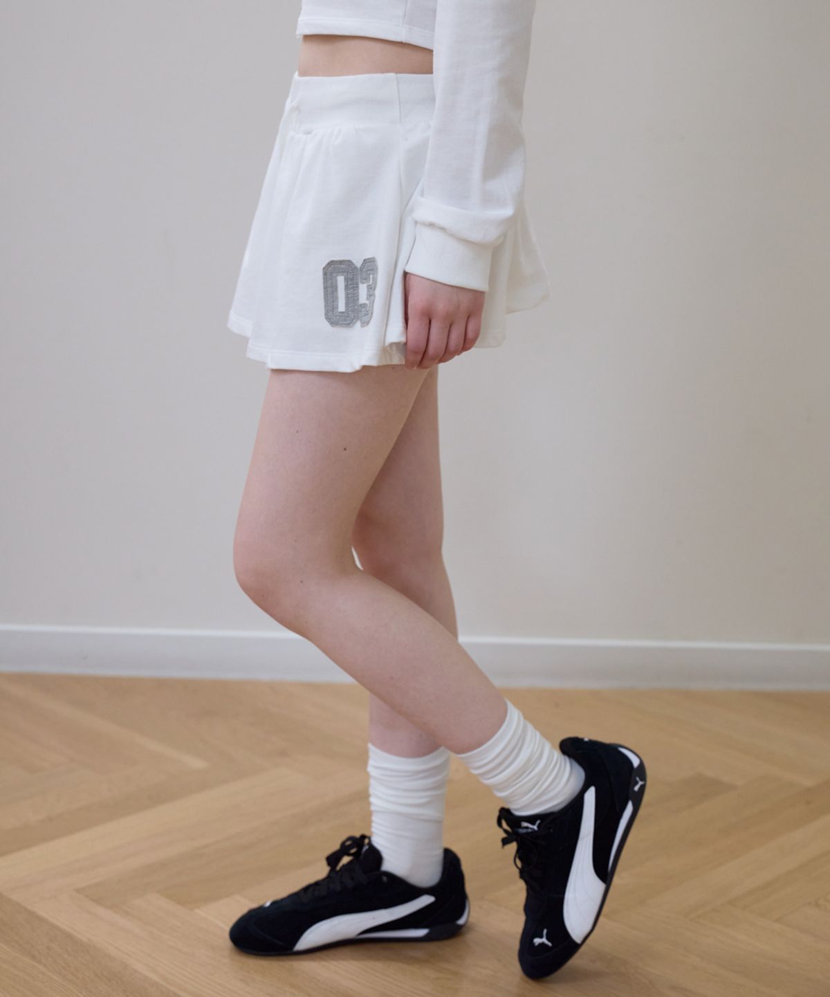 로제프란츠(ROSEFRANTZ) Patchwork Mini Skirt [Ivory]