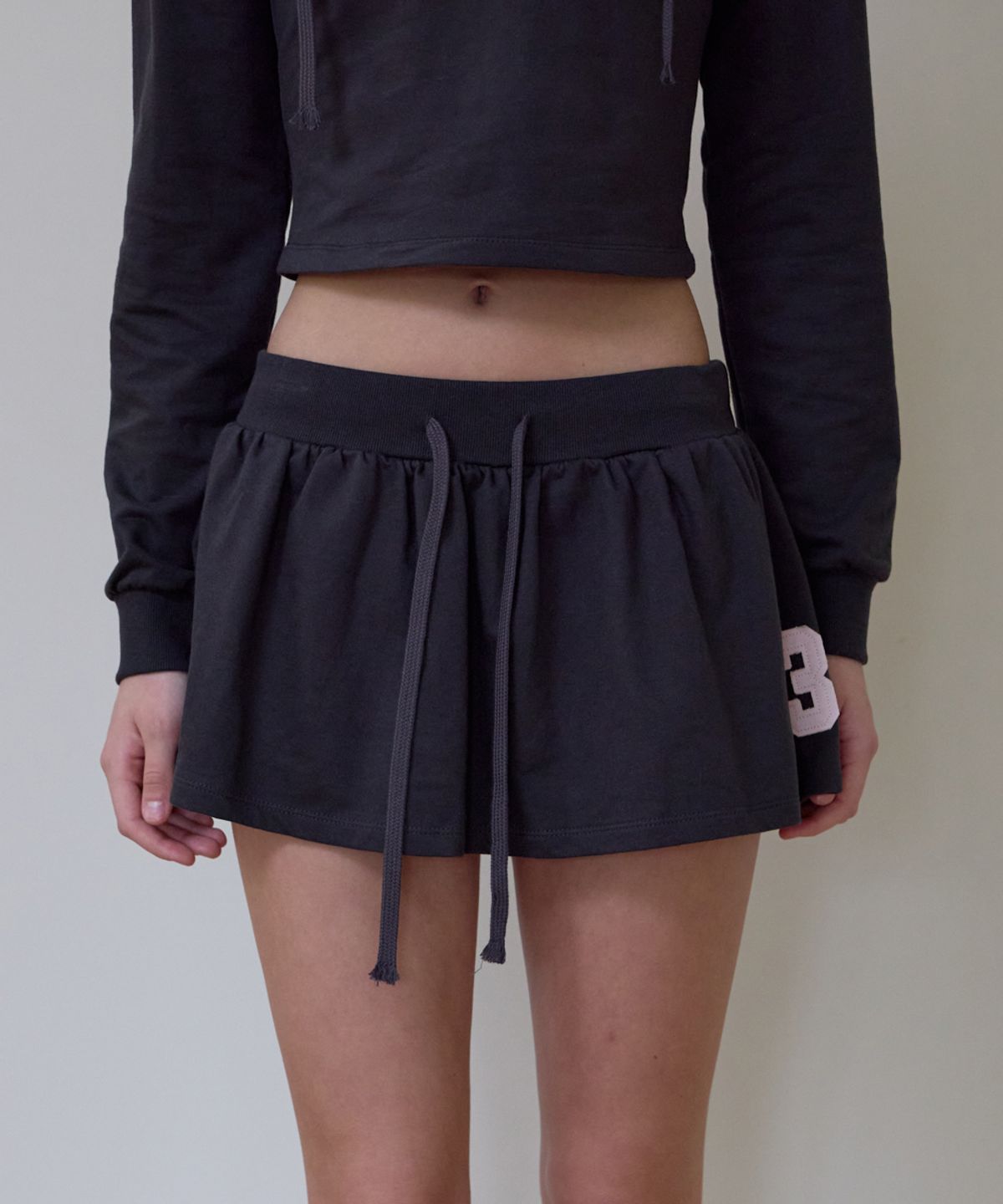 로제프란츠(ROSEFRANTZ) Patchwork Mini Skirt [Charcoal]