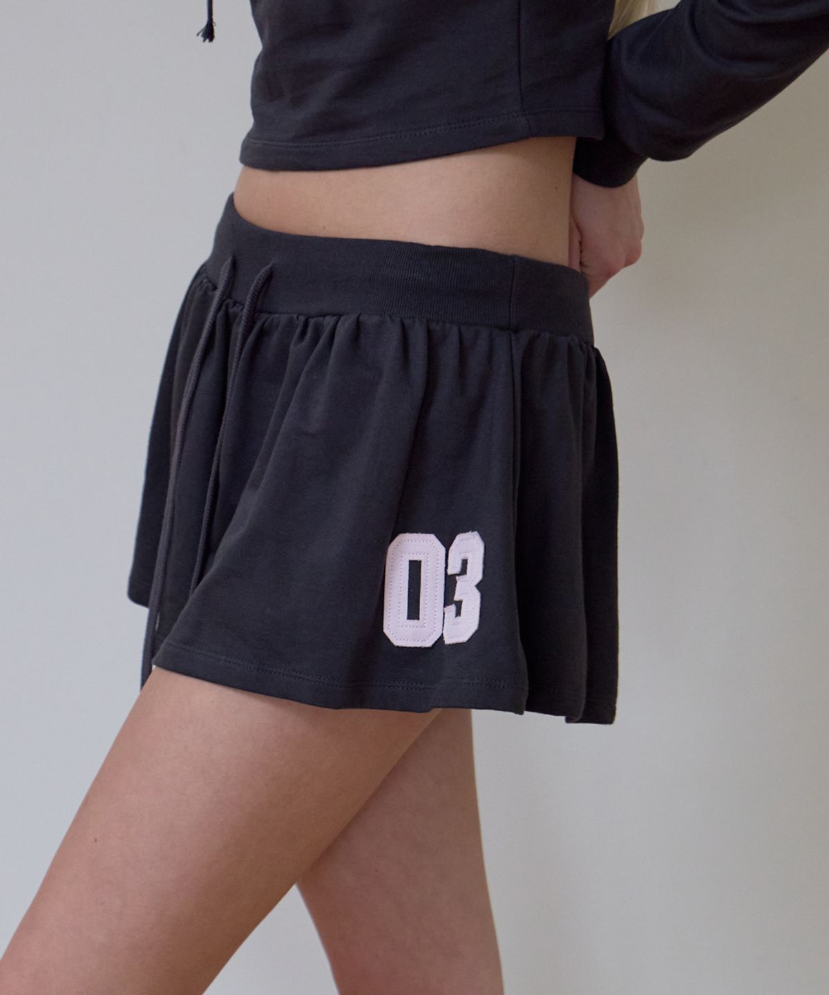 로제프란츠(ROSEFRANTZ) Patchwork Mini Skirt [Charcoal]