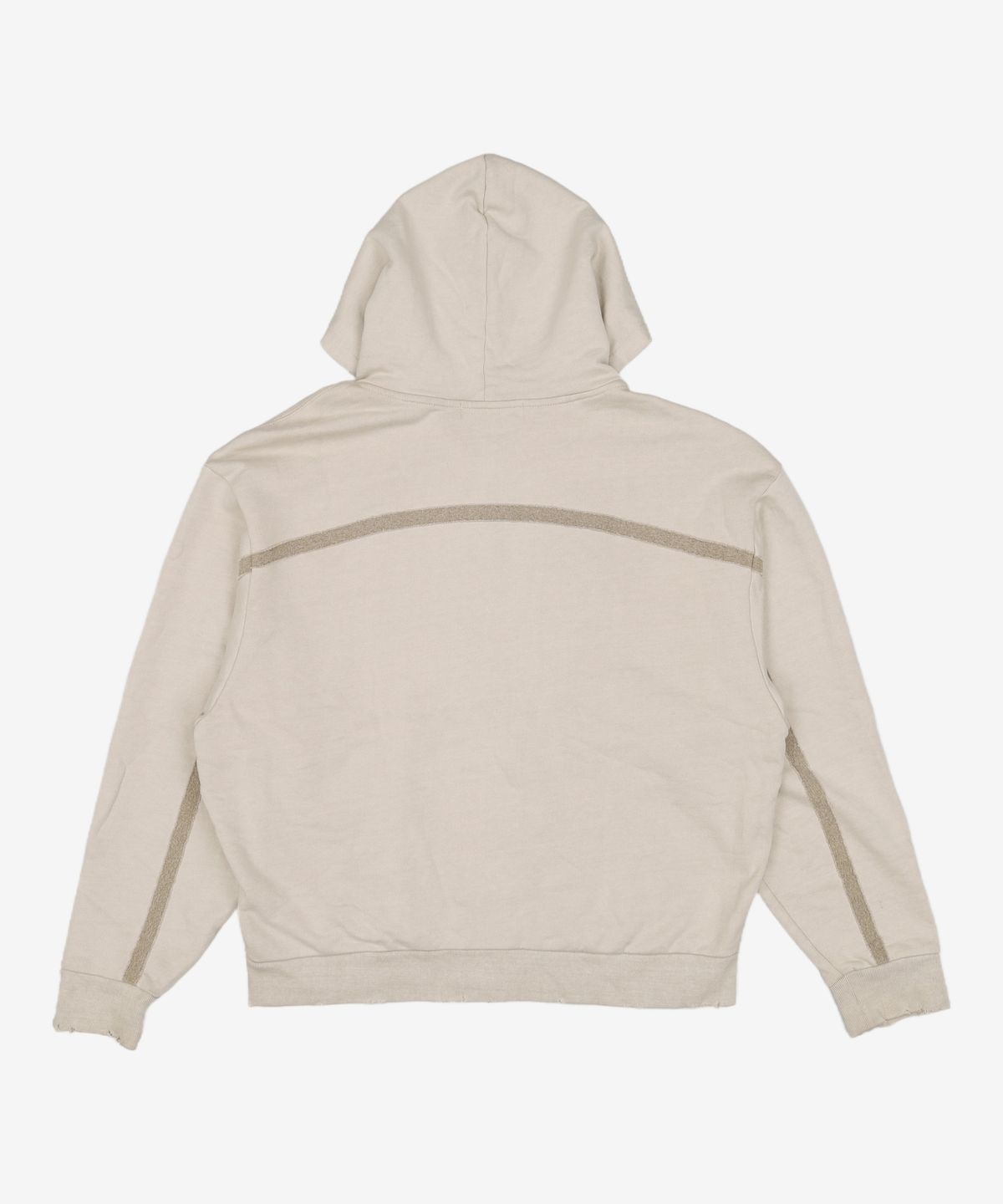 다이닛(DEINET) CUT OFF DETAIL ZIP-UP HOODIE IN BEIGE FREE