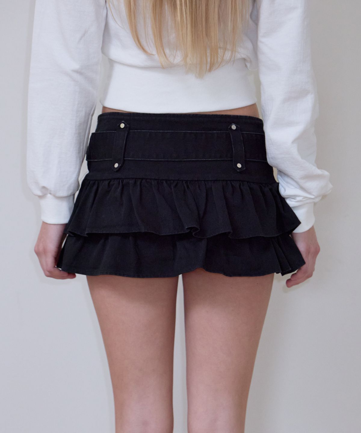 로제프란츠(ROSEFRANTZ) Cancan Belted Mini Skirt [Black]