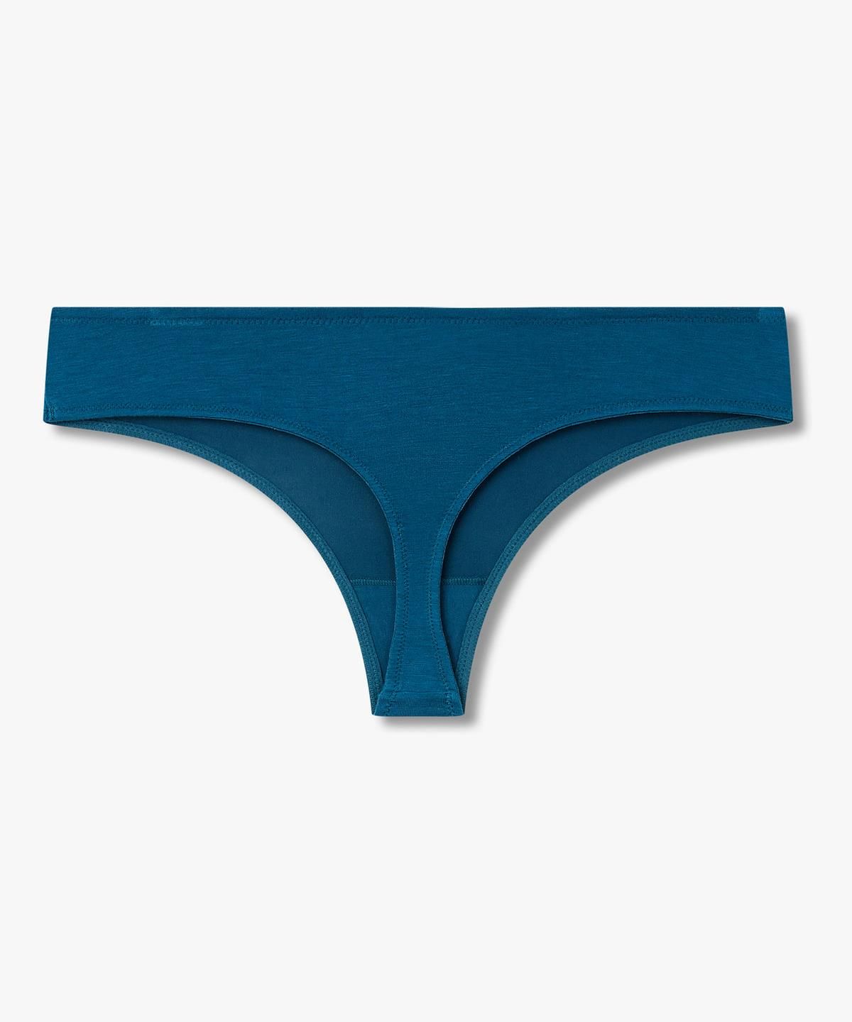 엠포리오 아르마니 언더웨어(EMPORIO ARMANI UNDERWEAR) 여성 핫픽스 로고 레이온 저지 티팬티_블루 0826310505
