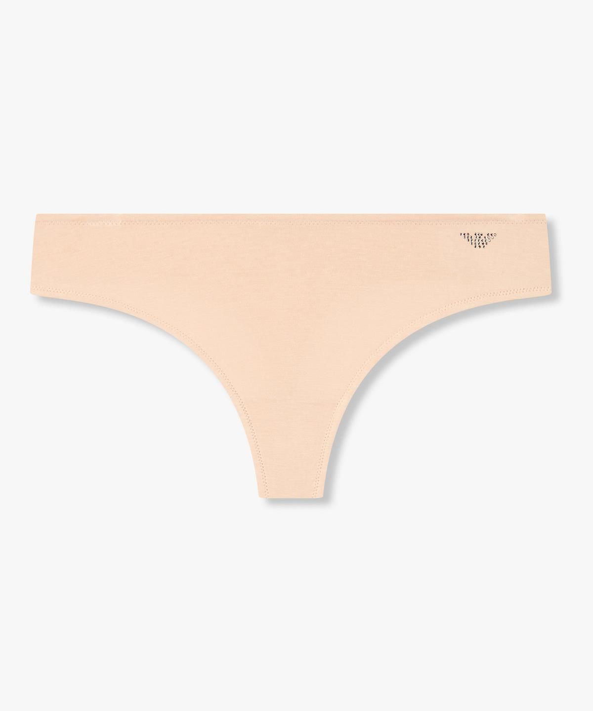 엠포리오 아르마니 언더웨어(EMPORIO ARMANI UNDERWEAR) 여성 핫픽스 로고 레이온 저지 티팬티_내추럴 0826310503