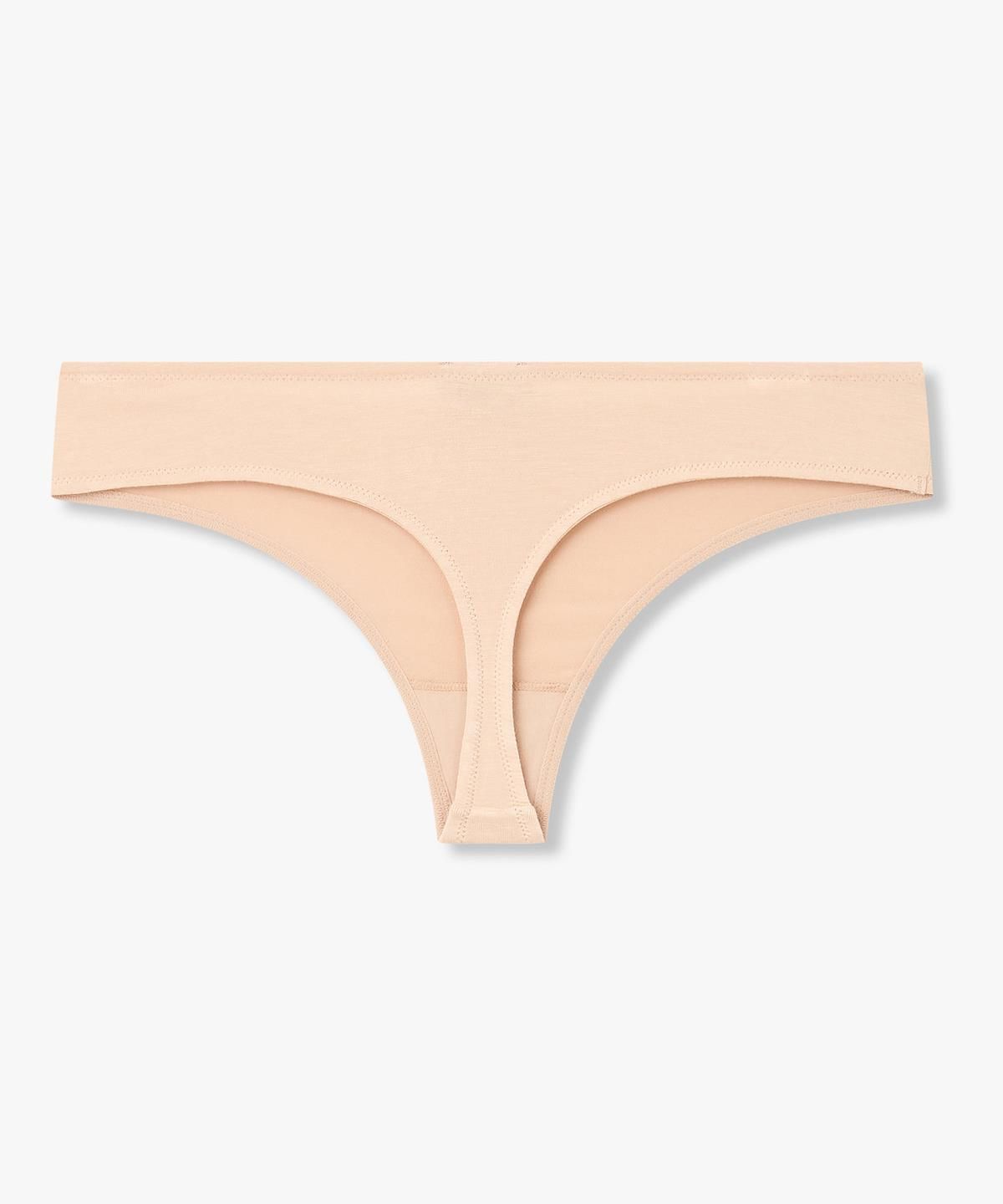 엠포리오 아르마니 언더웨어(EMPORIO ARMANI UNDERWEAR) 여성 핫픽스 로고 레이온 저지 티팬티_내추럴 0826310503